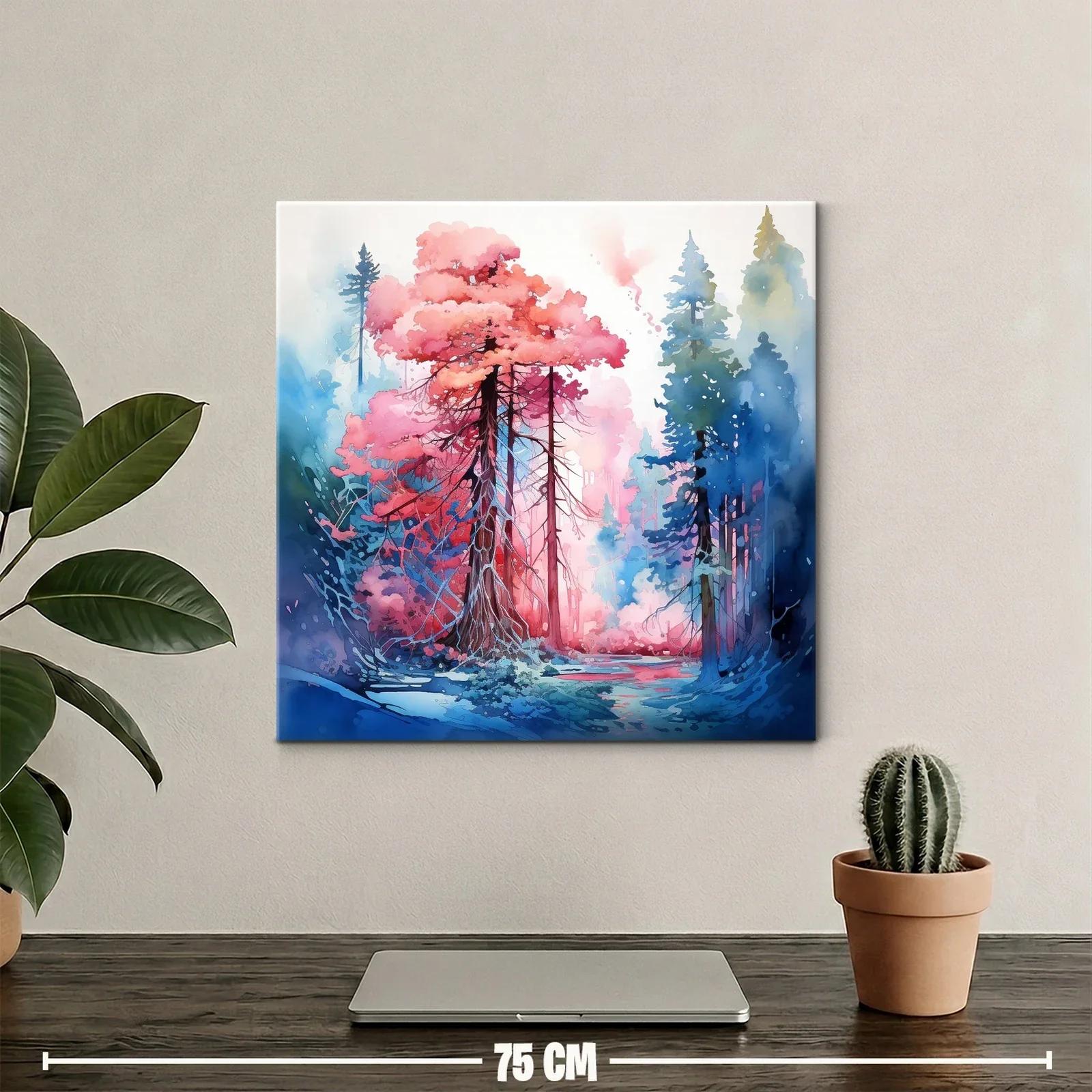 Bosque de ensueño con tonos rosas y azules — miniatura 2