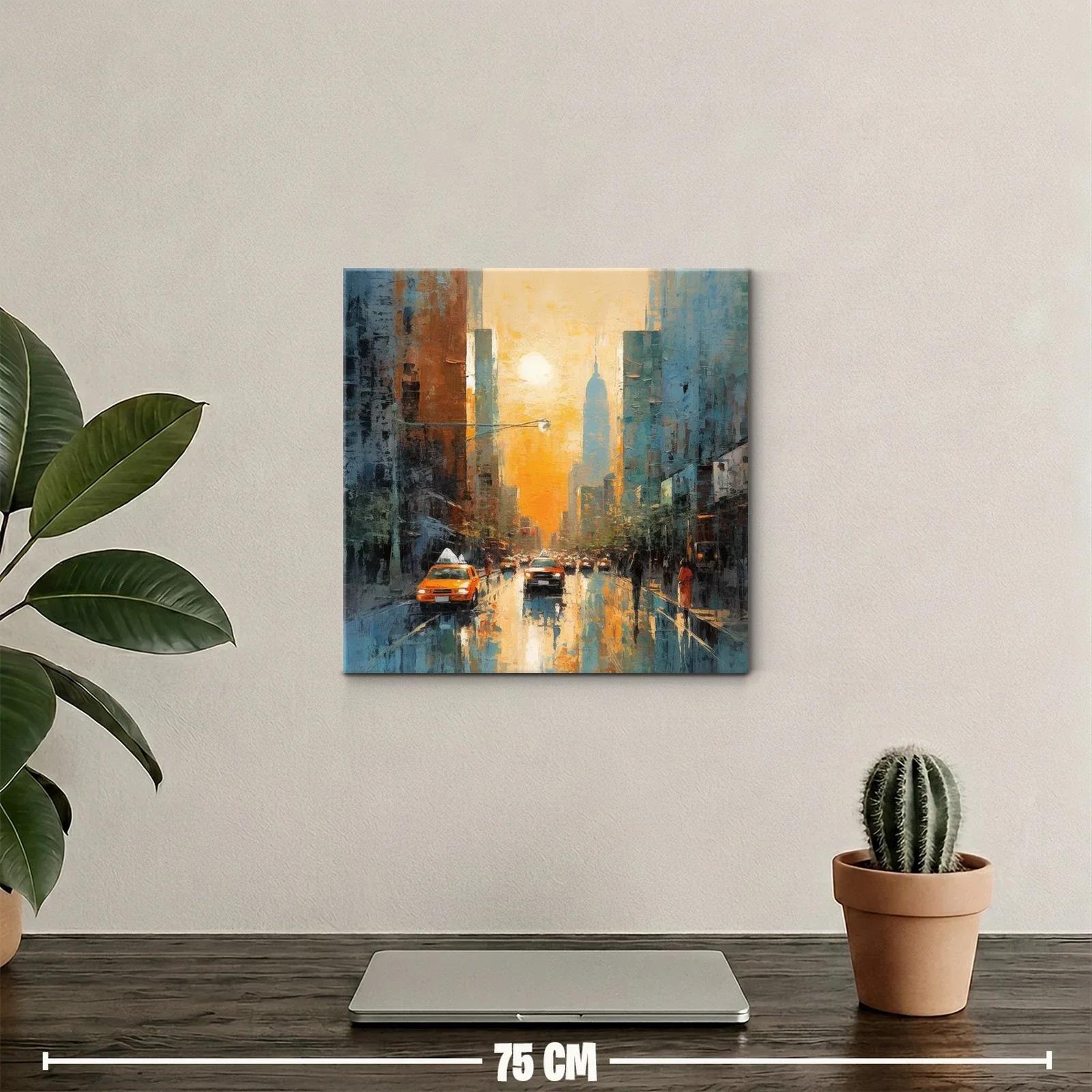 Atardecer en la ciudad con reflejos luminosos — miniatura 2
