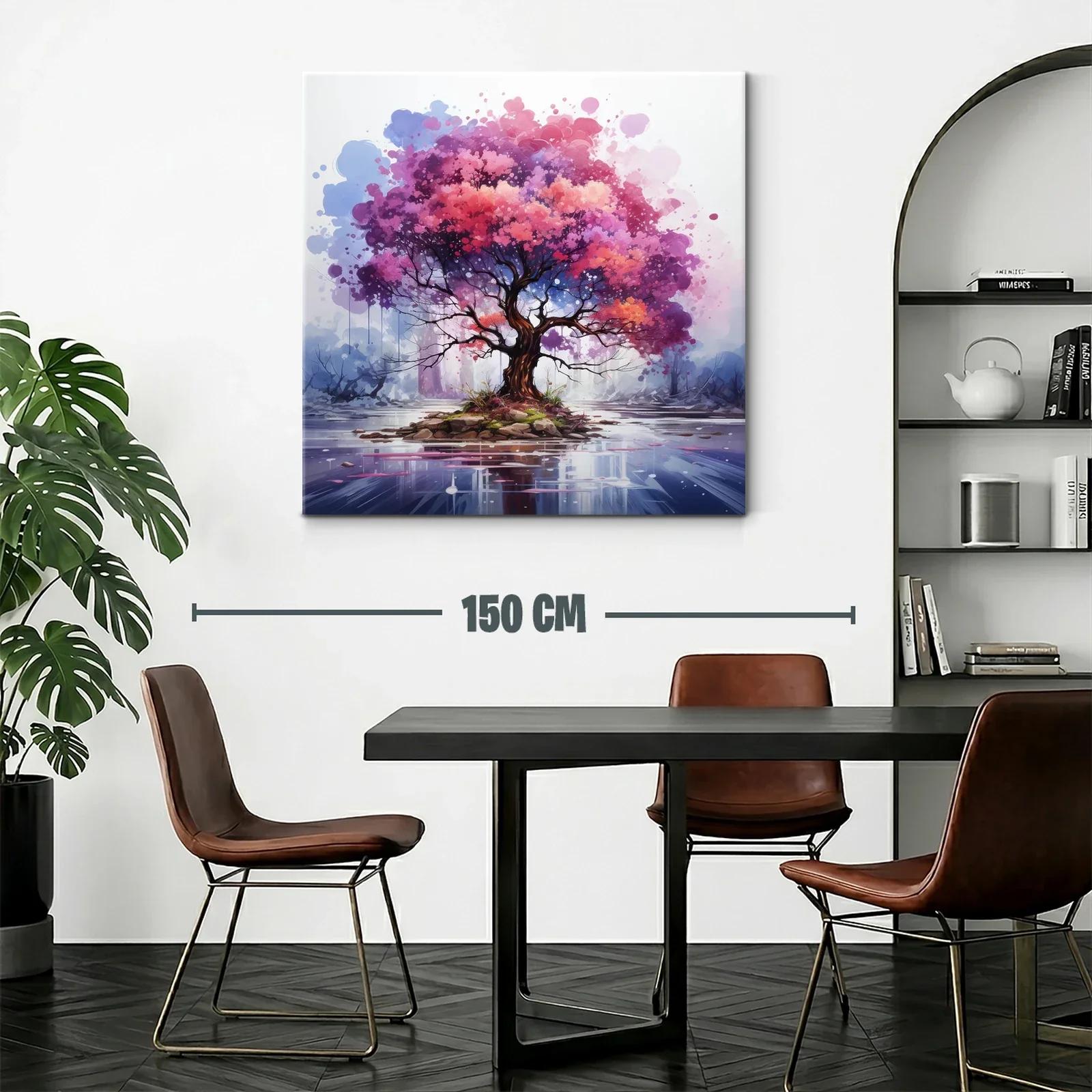 Árbol vibrante en isla rodeada de agua serena — miniatura 2
