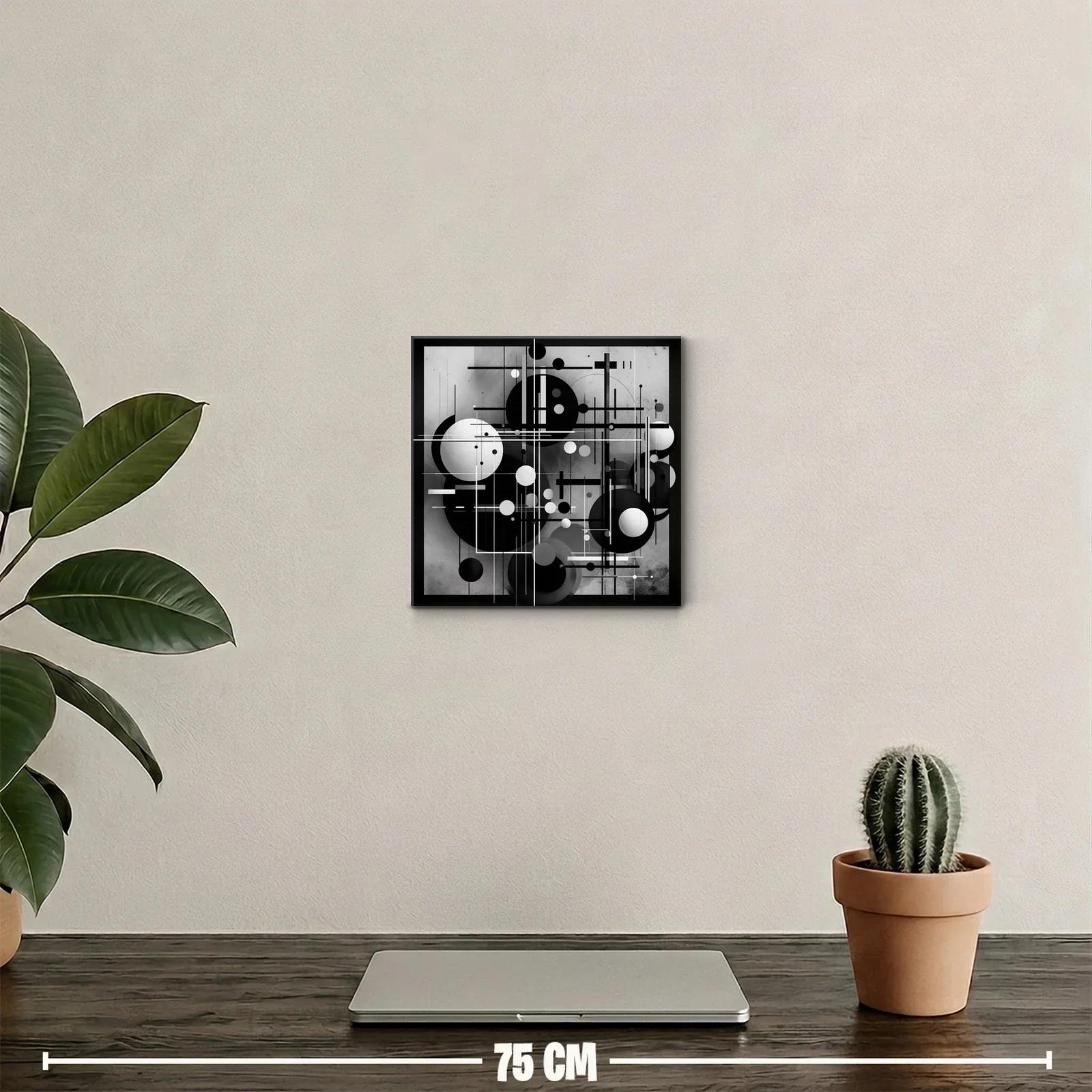 Arte abstracto geométrico en blanco y negro elegante — miniatura 2