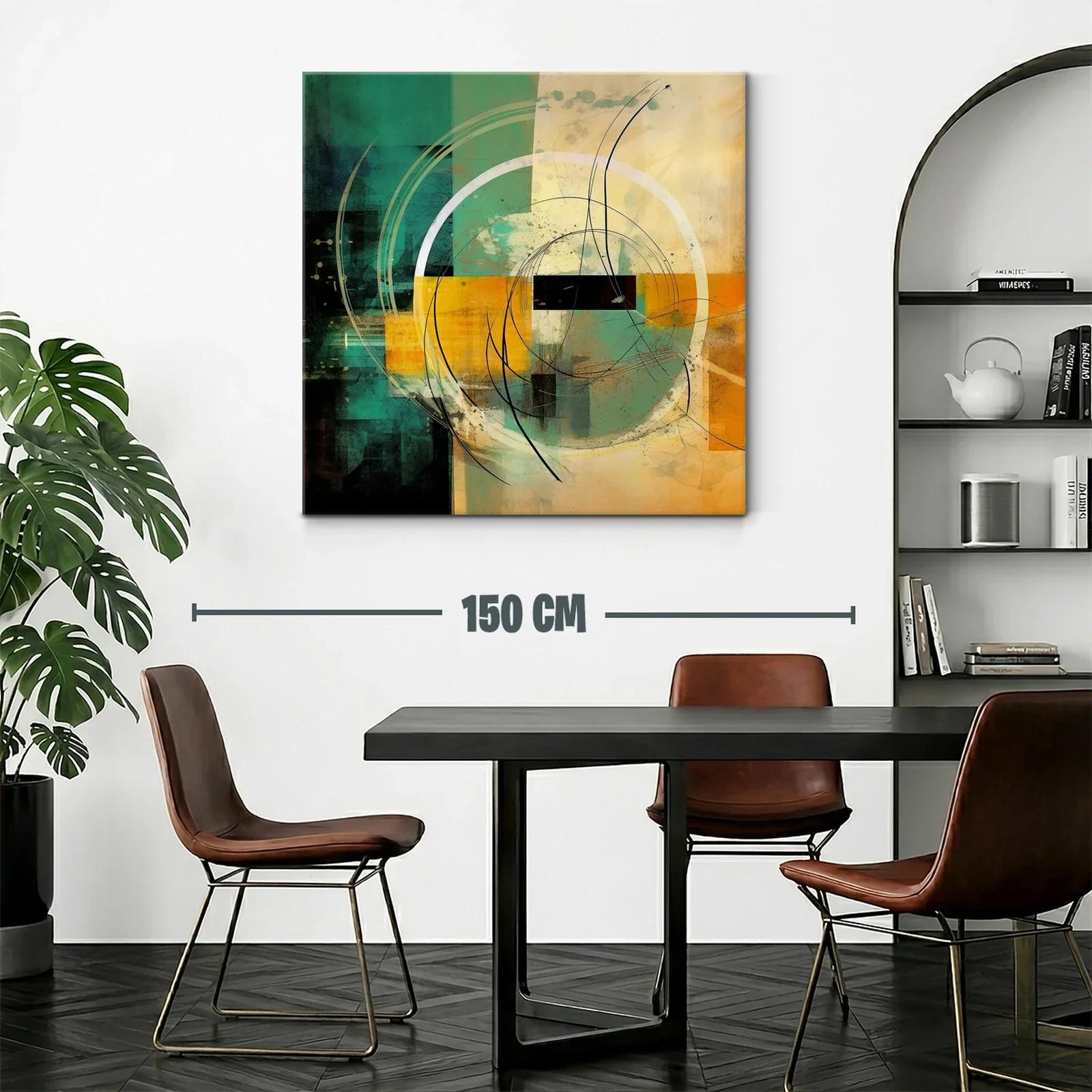 Composición abstracta con círculos y trazos dinámicos — miniatura 2