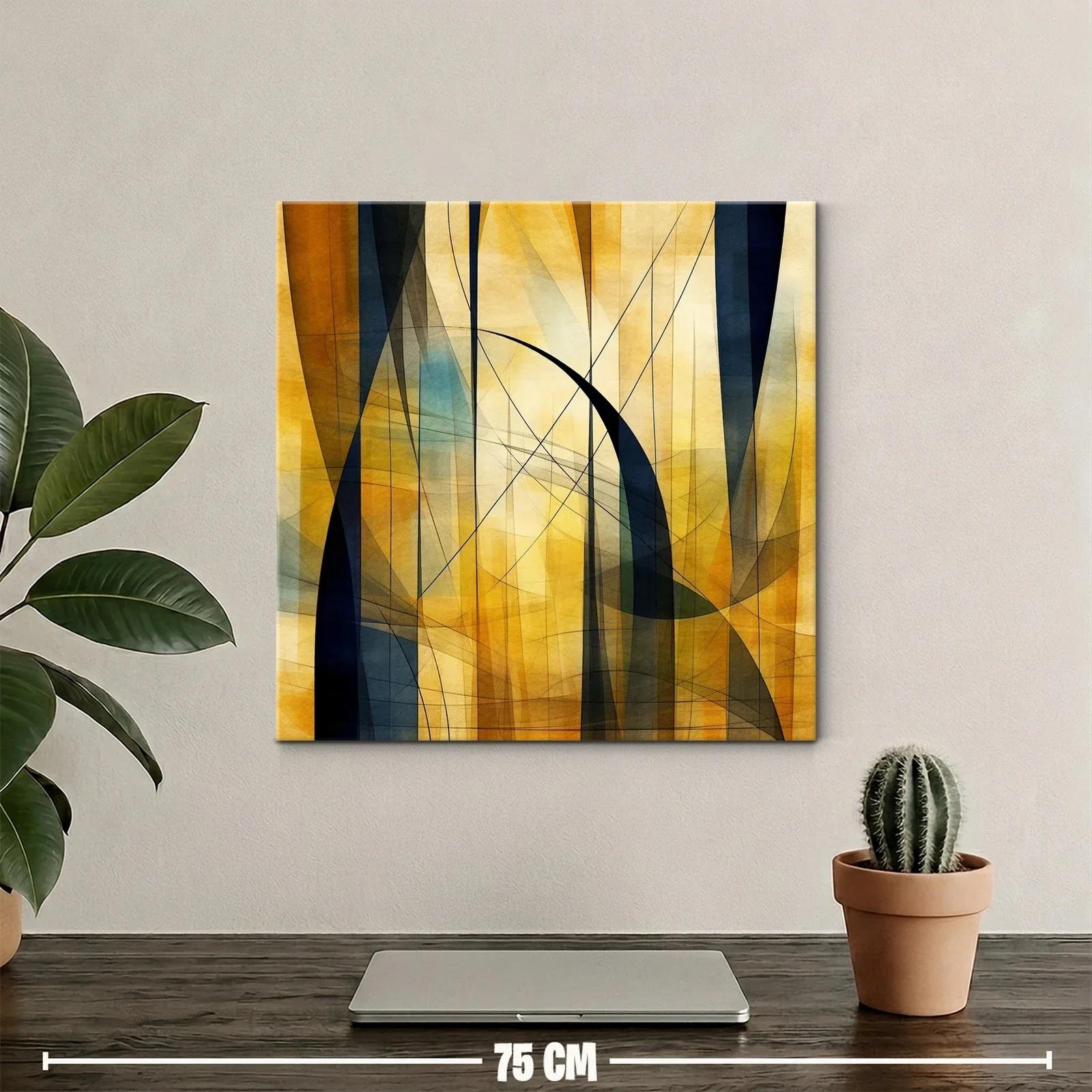 Composición abstracta en tonos cálidos y azulados — miniatura 2