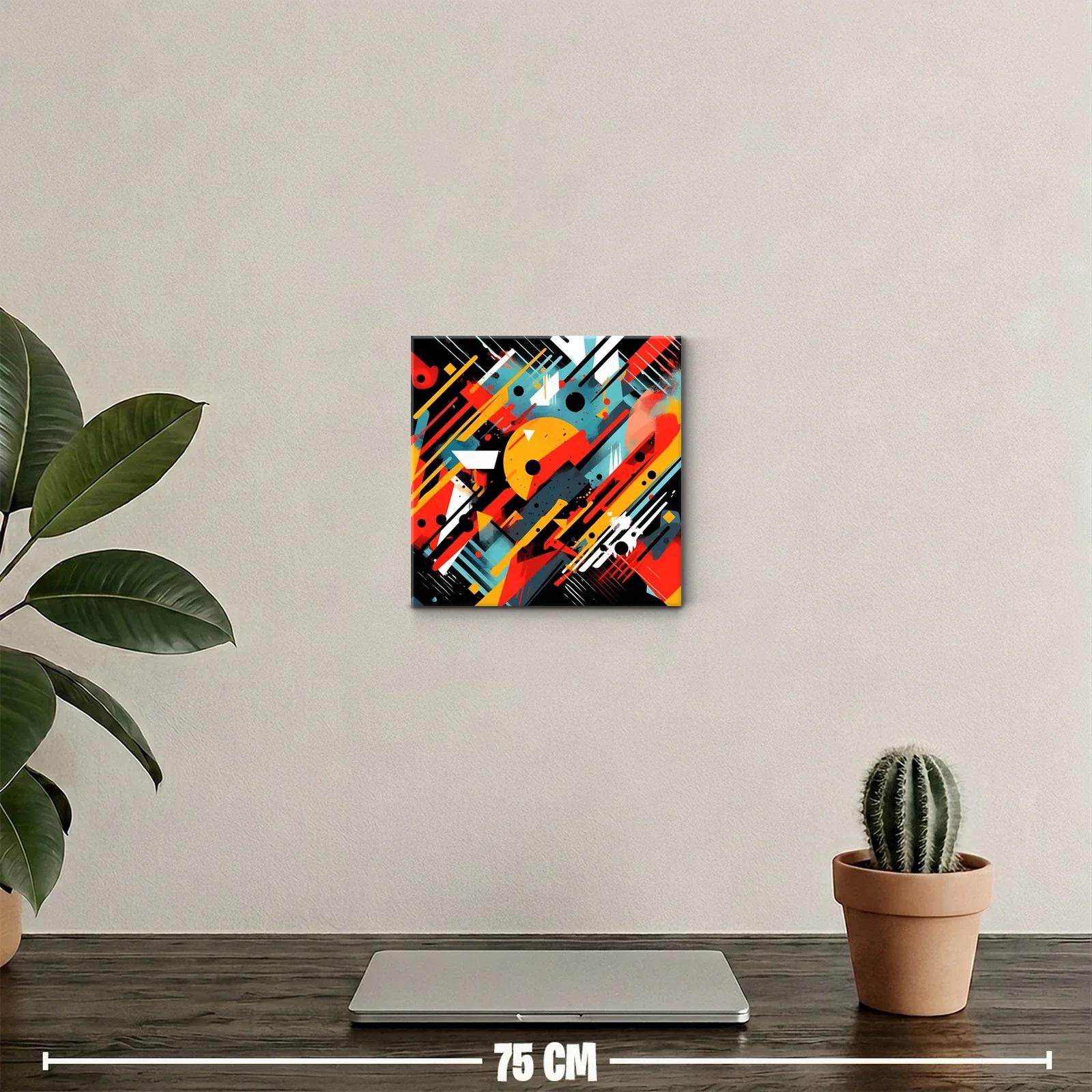 Composición geométrica vibrante con formas dinámicas y colores intensos — miniatura 2