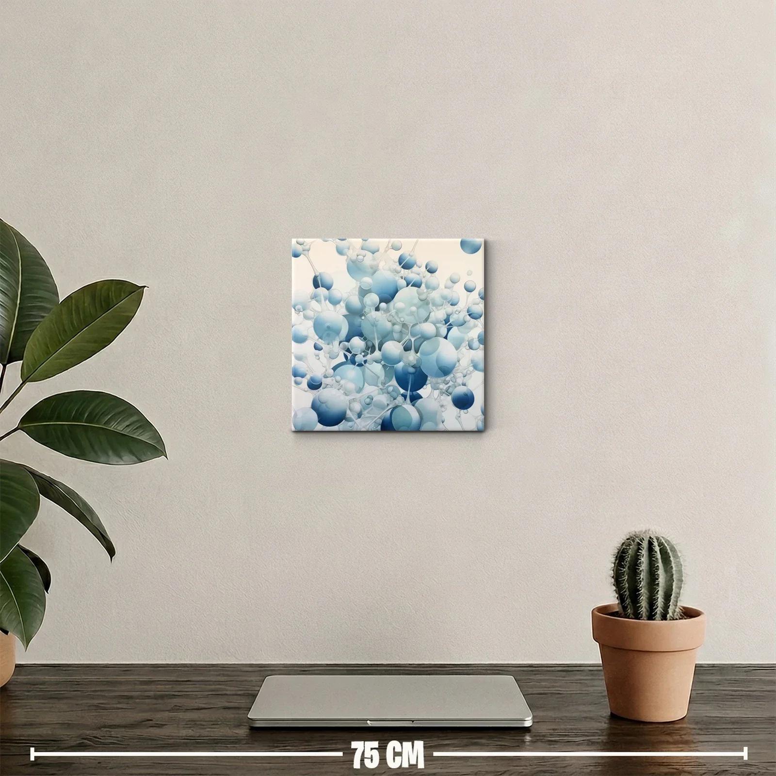 Composición abstracta con esferas en tonos azules y grises — miniatura 2
