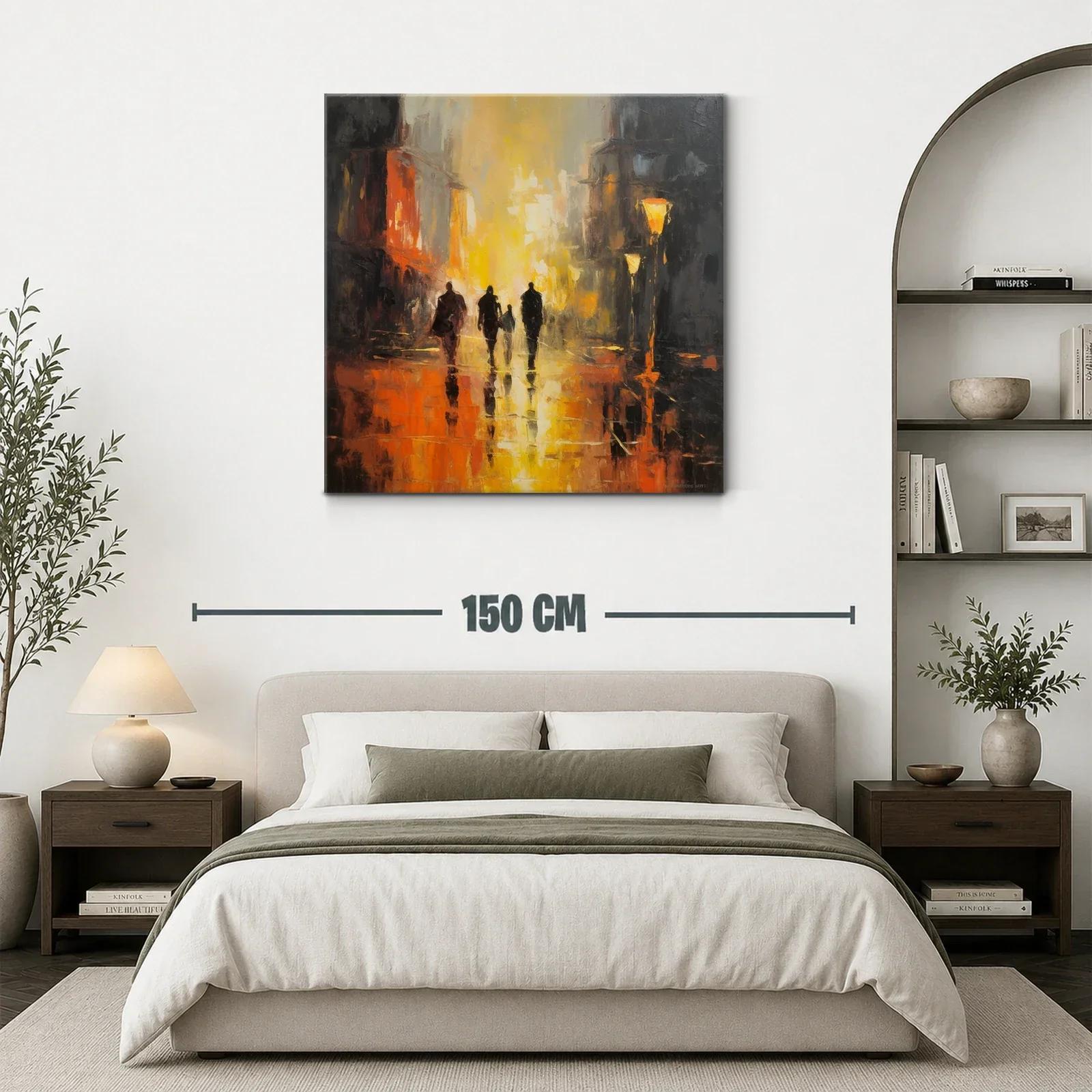 Atardecer Urbano con Siluetas Caminando entre Luces — miniatura 3