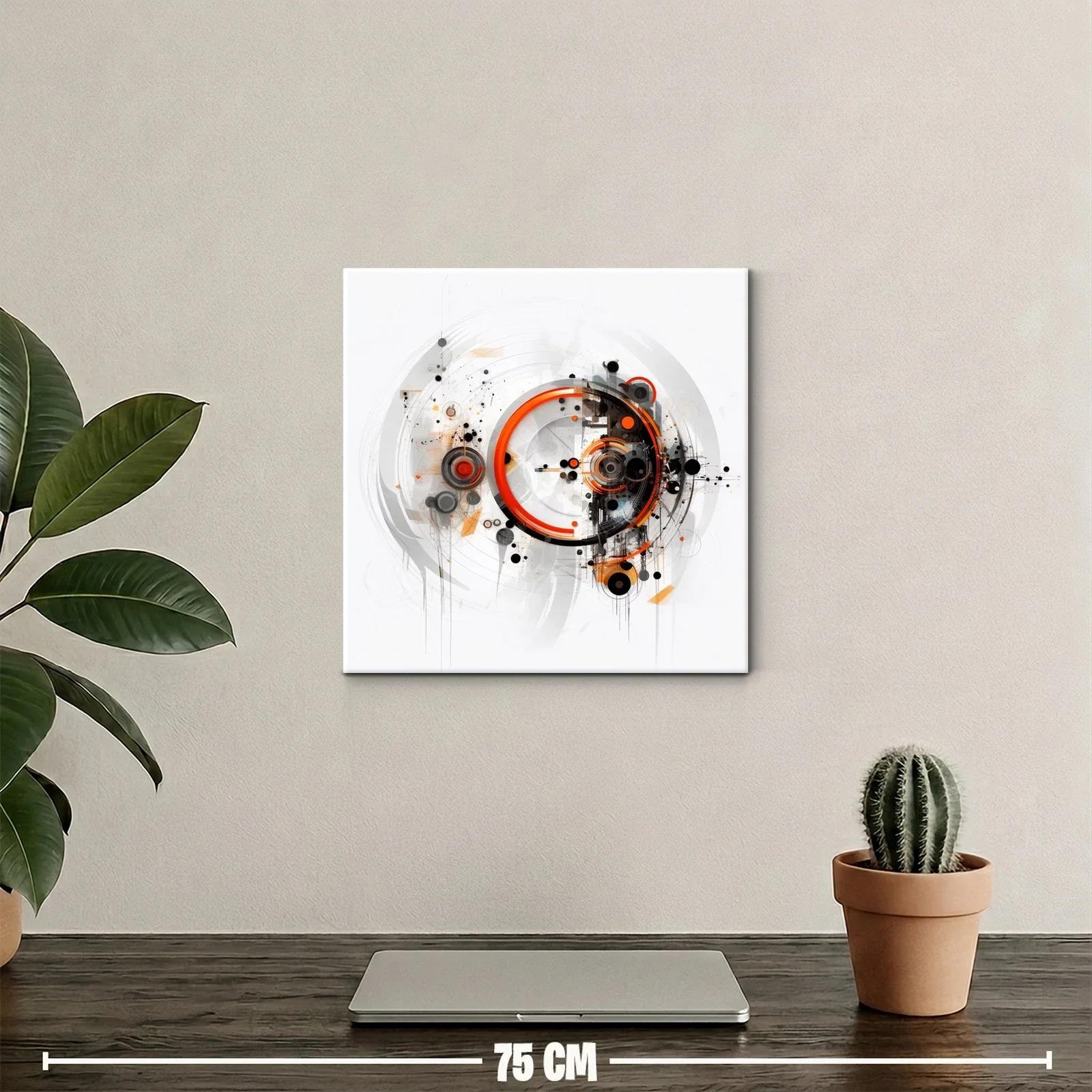 Composición abstracta con círculos en tonos naranja y negro — miniatura 2
