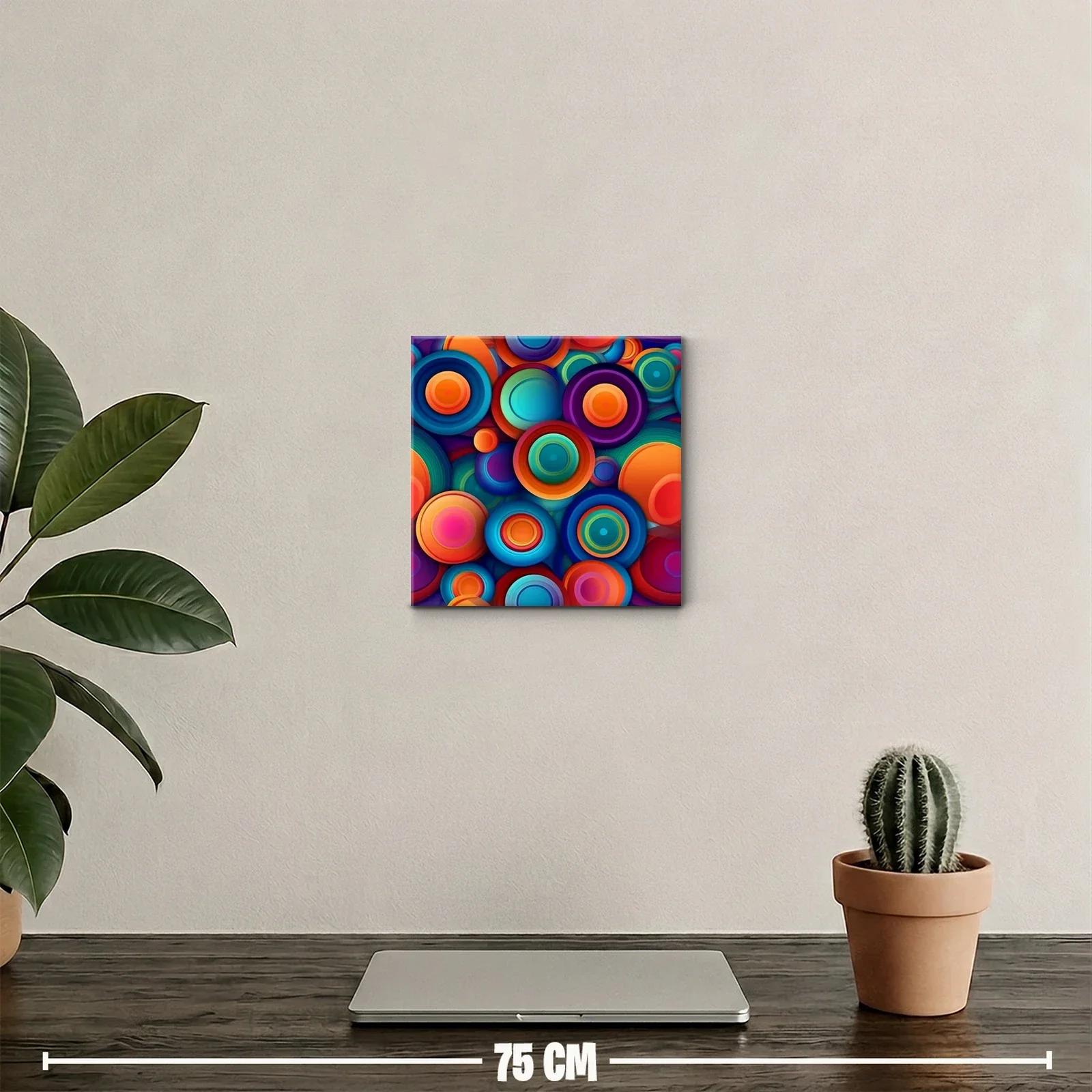 Cuadro moderno con círculos vibrantes y colores intensos — miniatura 2