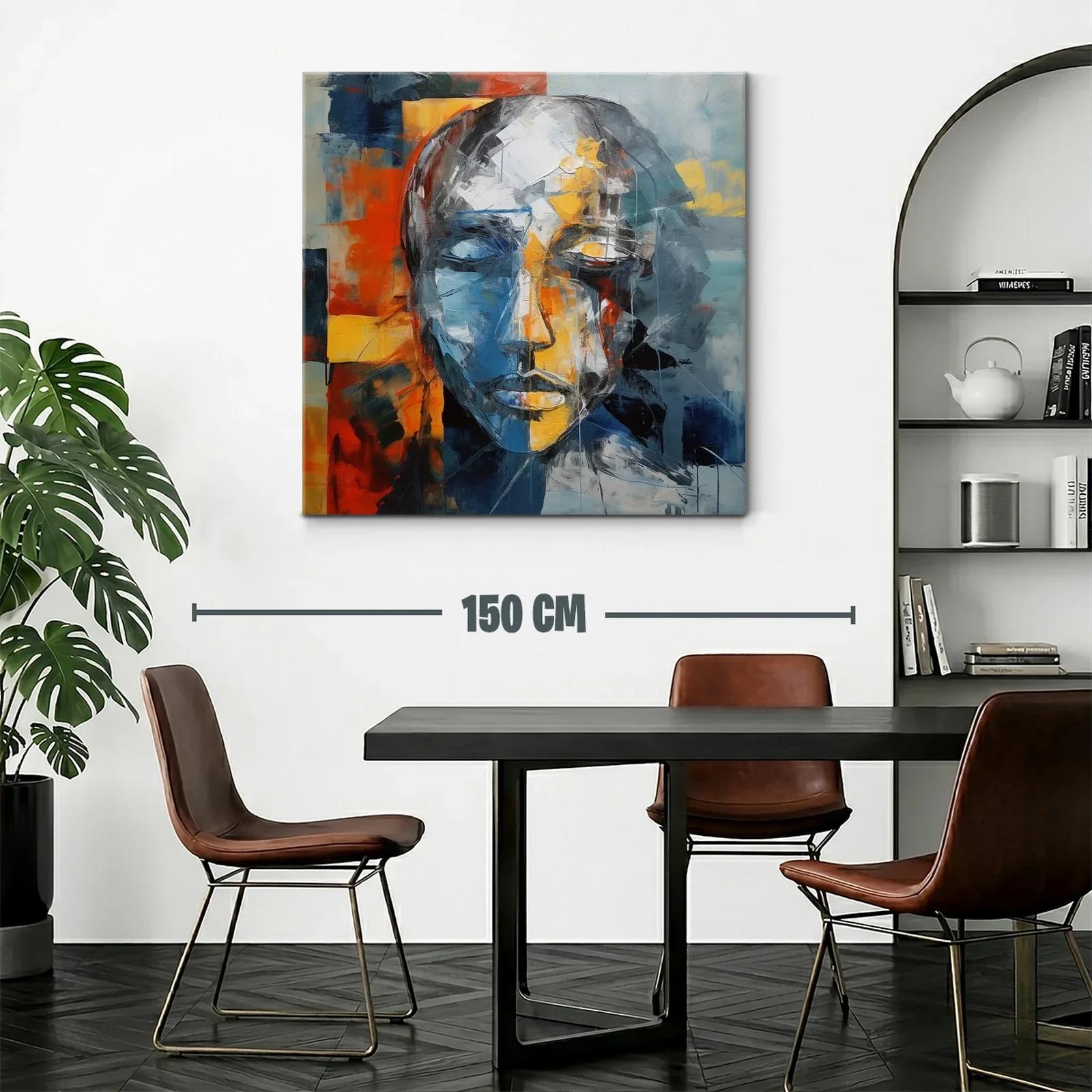 Rostro abstracto en tonos cálidos y fríos — miniatura 2