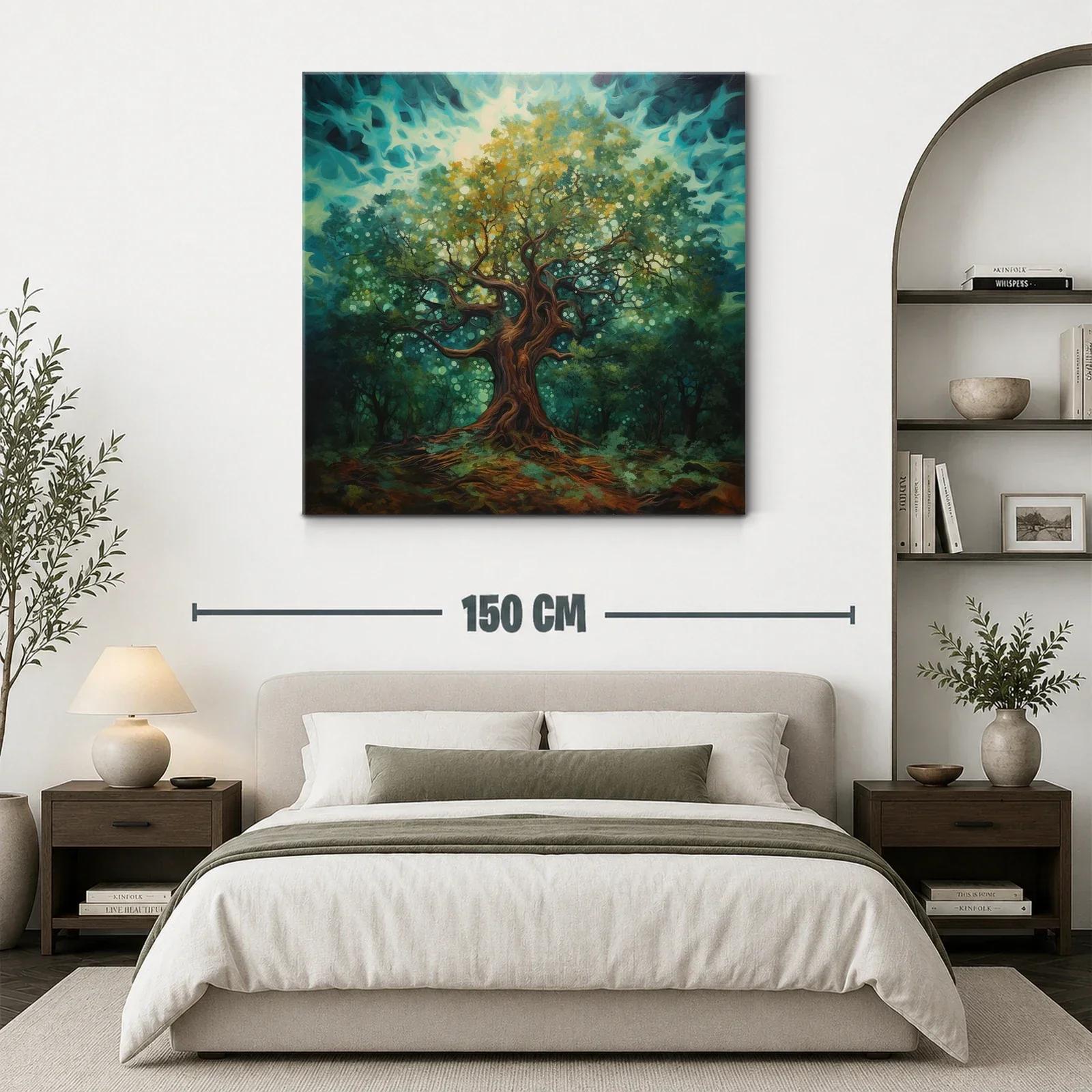 Árbol místico con luces en bosque encantado — miniatura 3