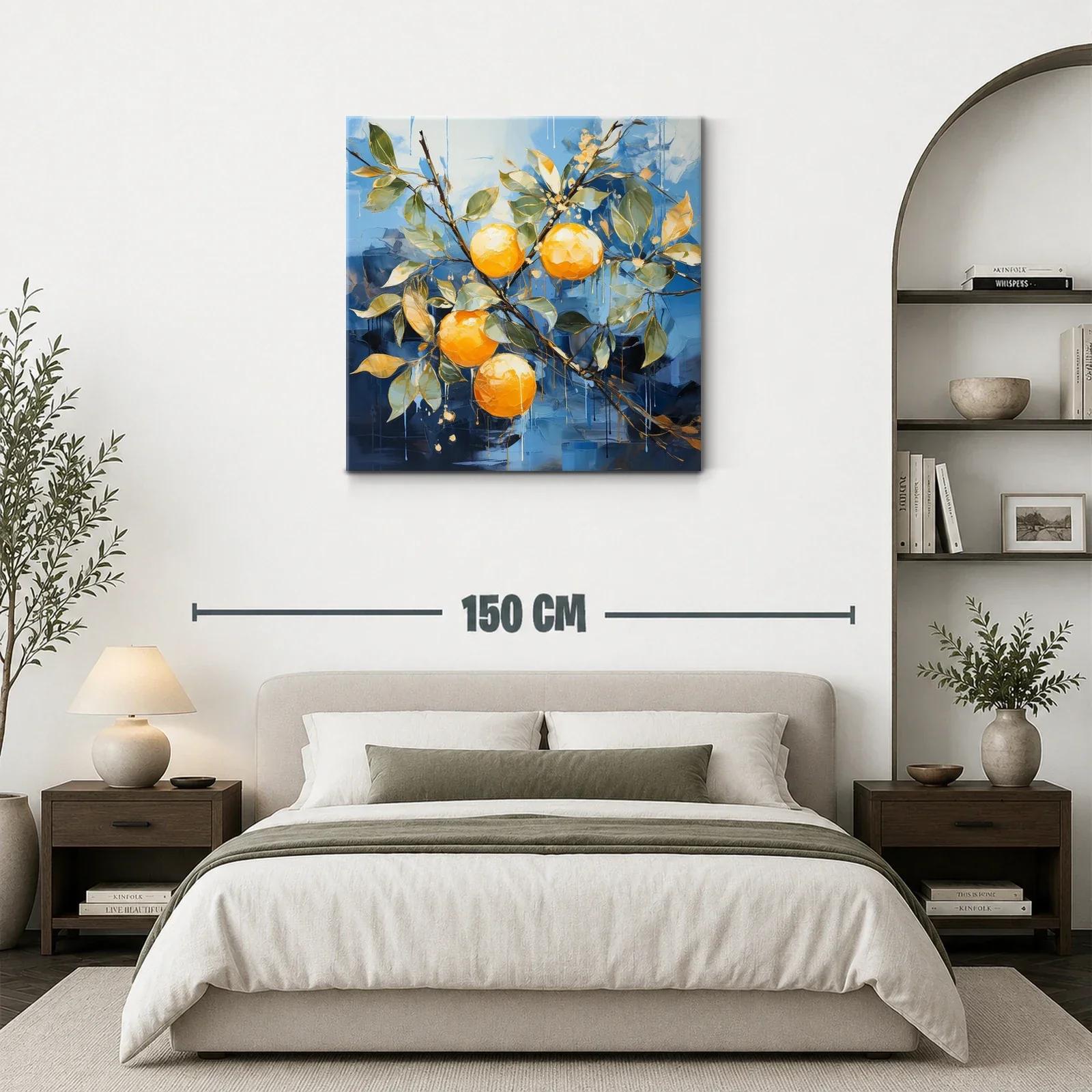 Naranjas vibrantes sobre fondo azul intenso — miniatura 3