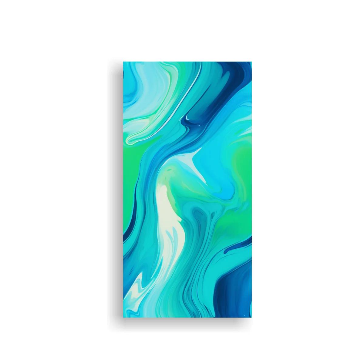Cuadro remolino abstracto en turquesa y azul — imagen principal
