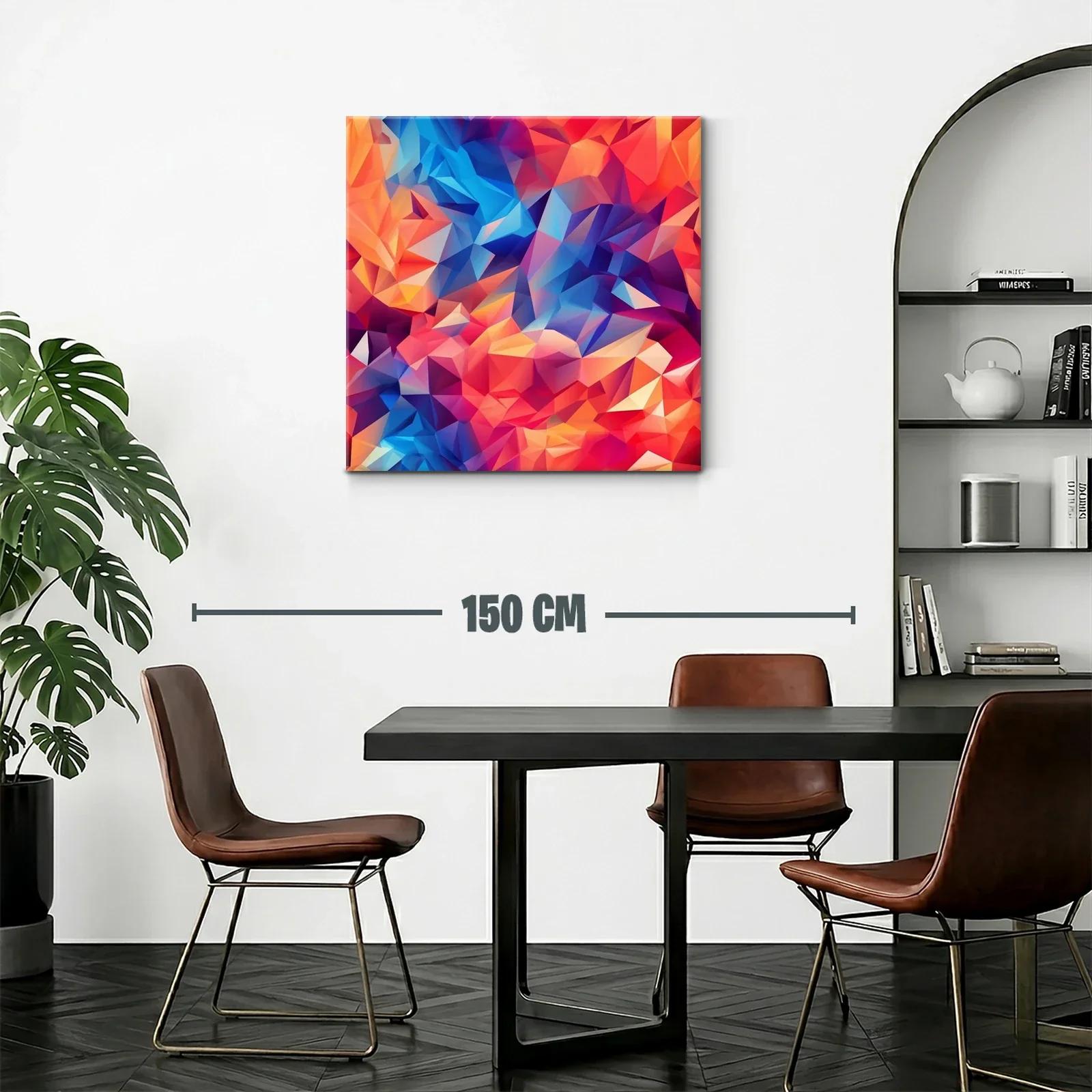 Cuadro abstracto con tonos vibrantes en formas geométricas — miniatura 2