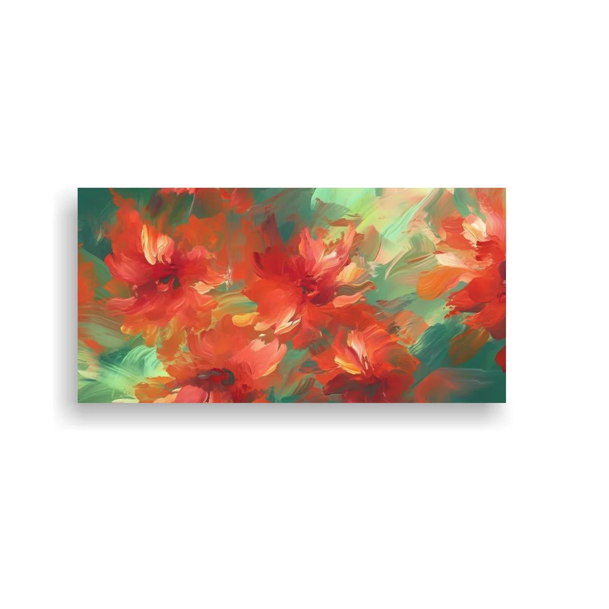 Cuadro de flores rojas con pinceladas fluidas — imagen principal