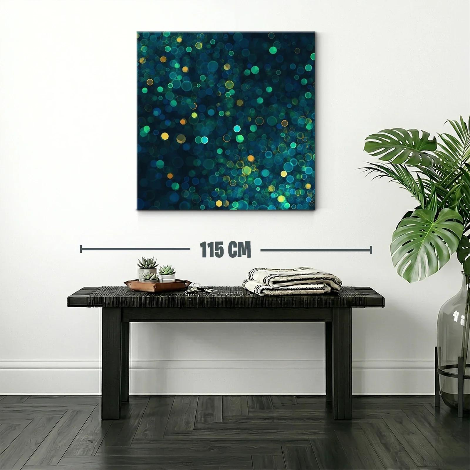 Cuadro abstracto con luces difusas en tonos verdes y azules — miniatura 2