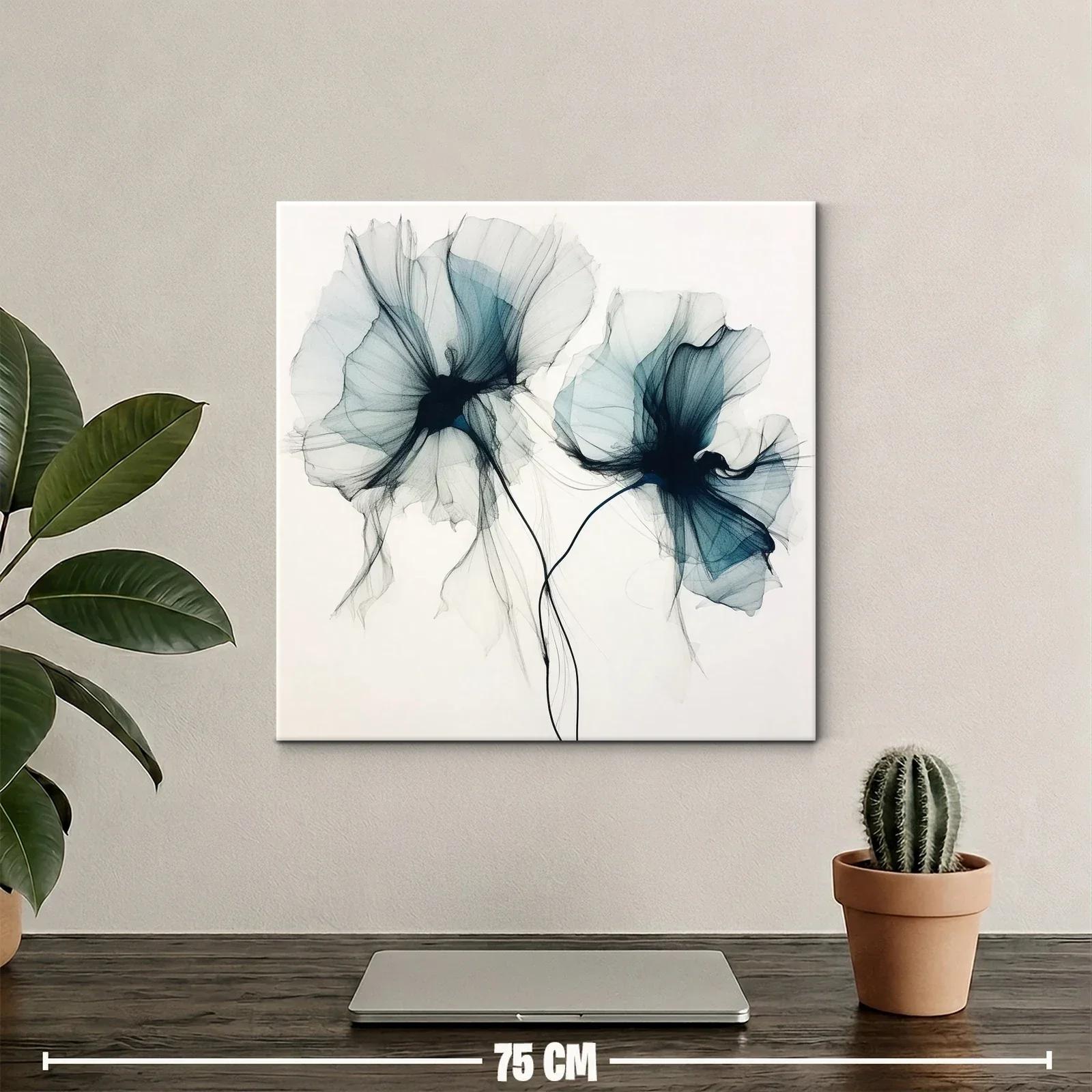 Elegancia floral en azul suavemente etéreo — miniatura 2