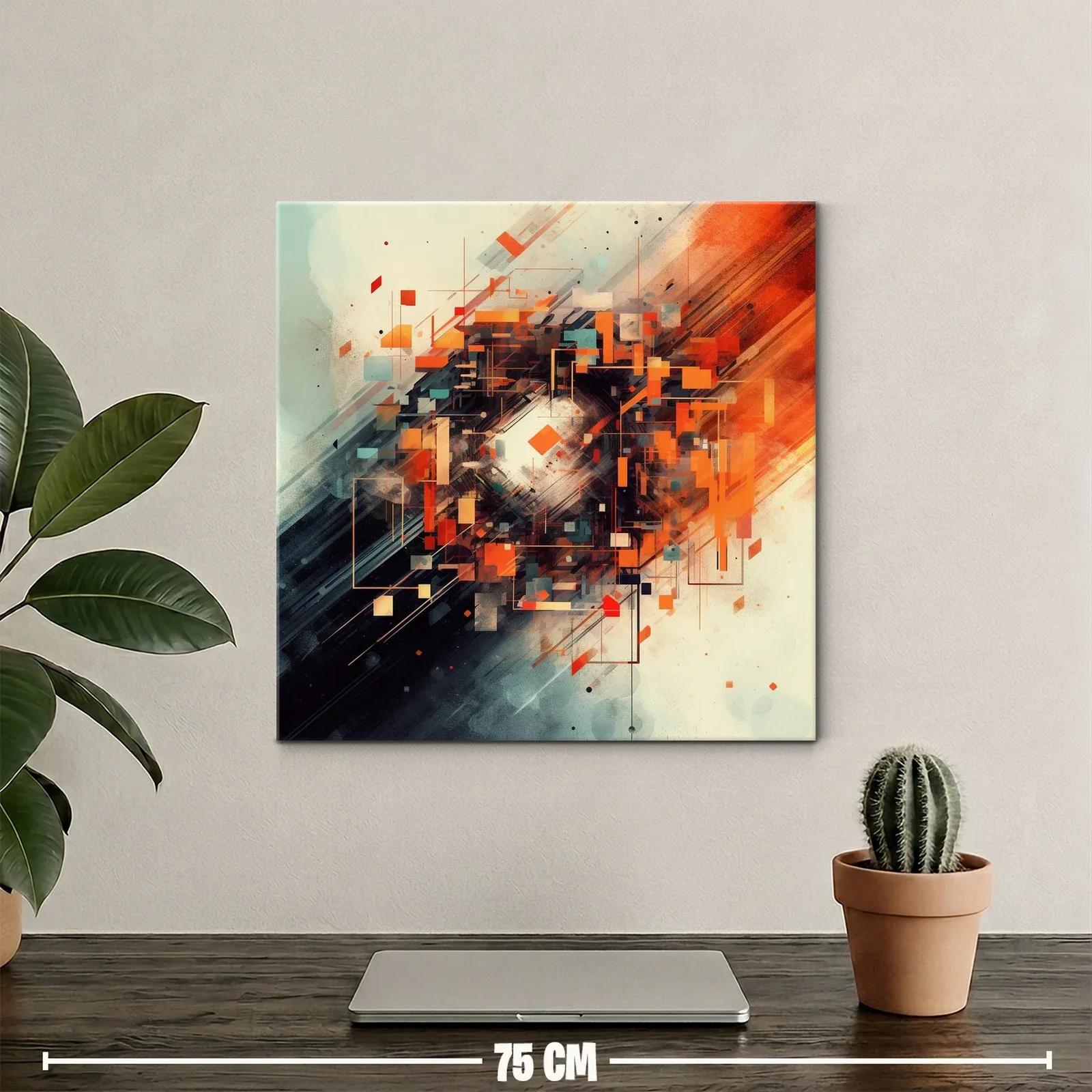 Composición abstracta geométrica en tonos cálidos y contrastes oscuros — miniatura 2