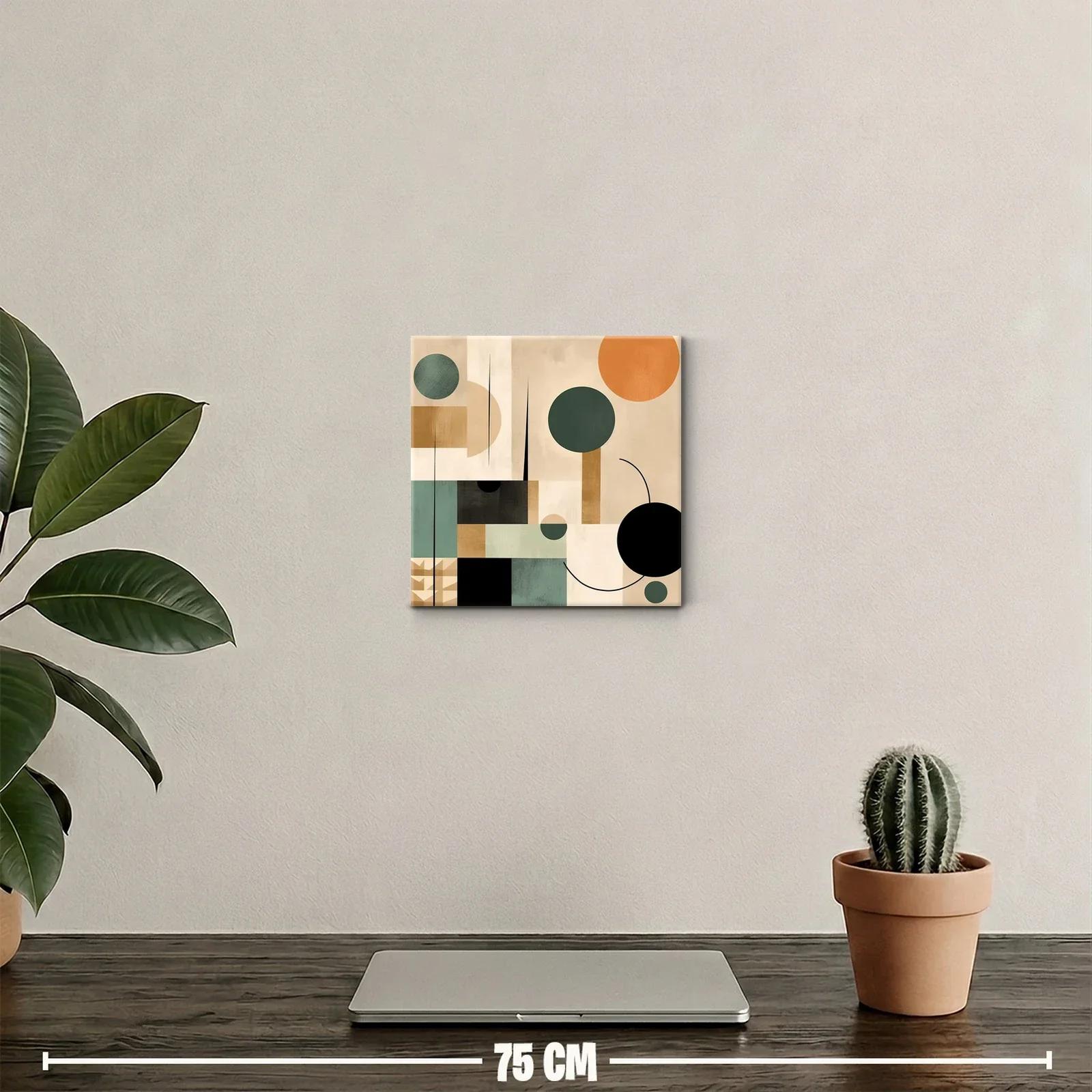 Composición geométrica con tonos tierra para interiores modernos — miniatura 2