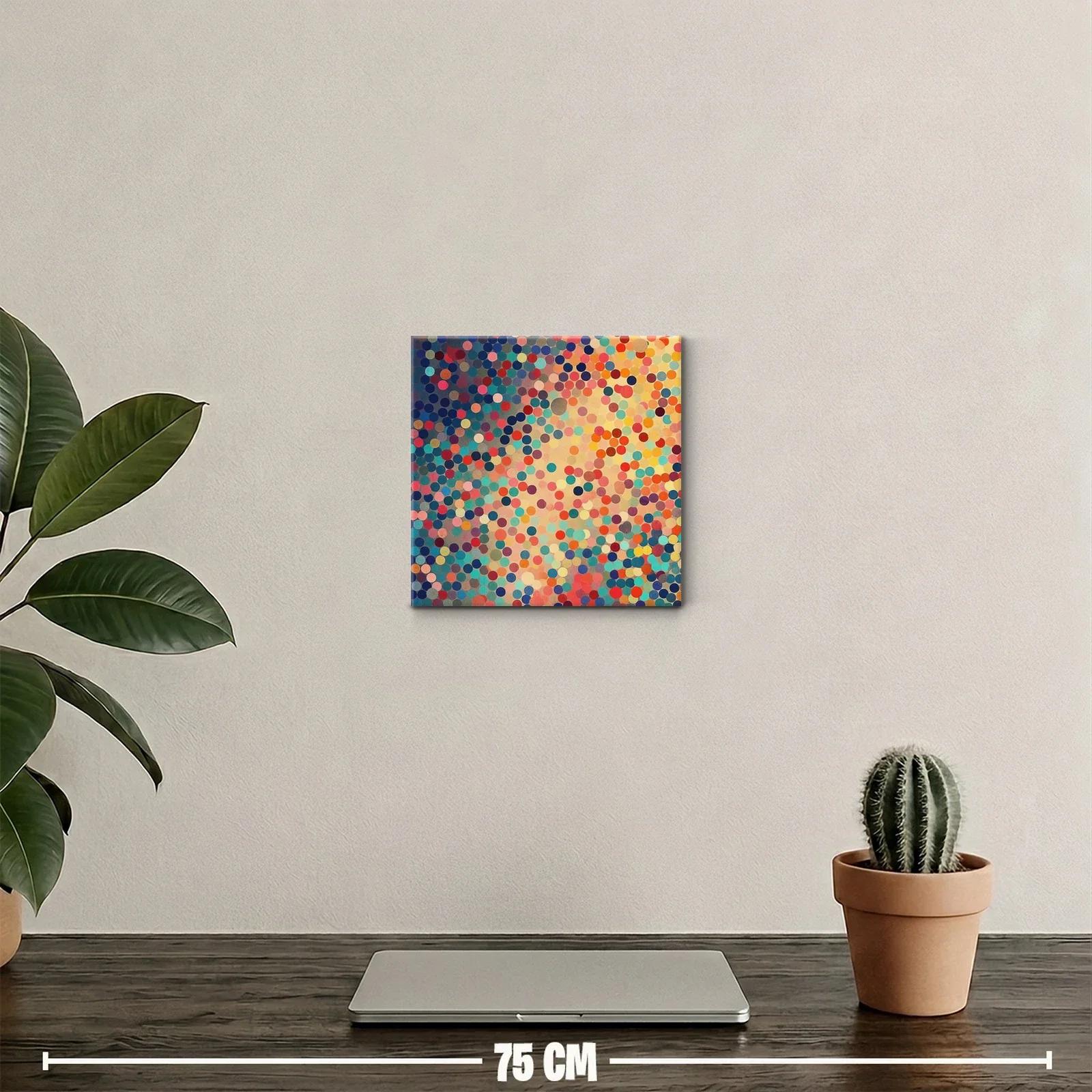 Cuadro abstracto con patrón vibrante de círculos coloridos — miniatura 2