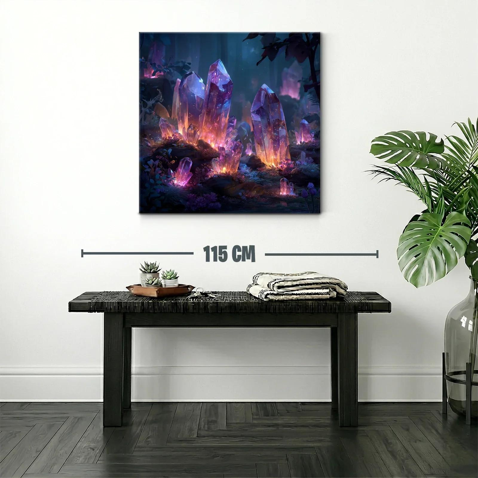 Cuadro con cristales luminosos en tonos violeta y azul — miniatura 2