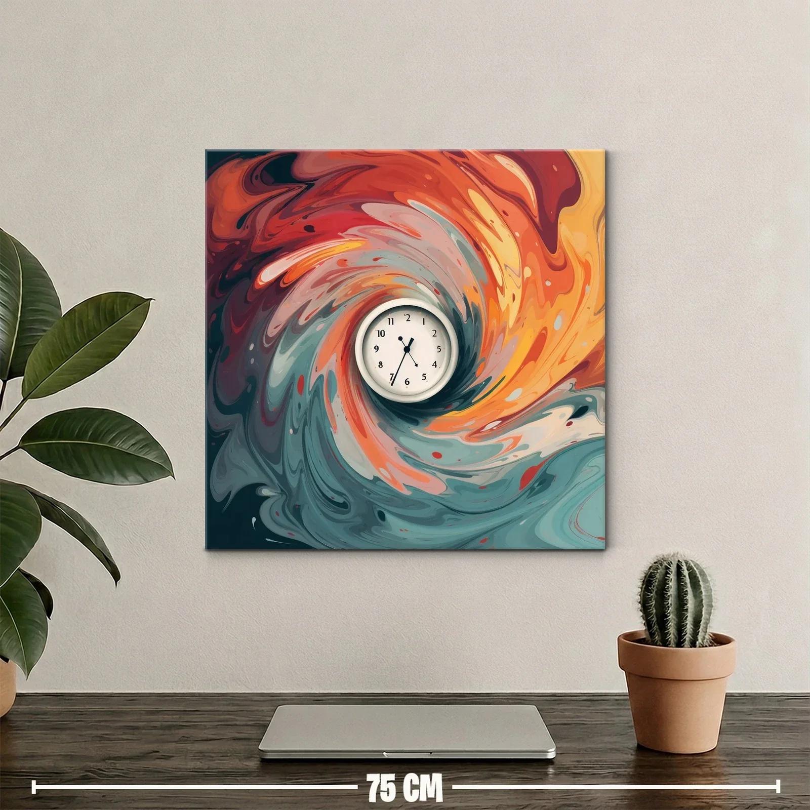 Abstracción en remolino con reloj central vibrante — miniatura 2