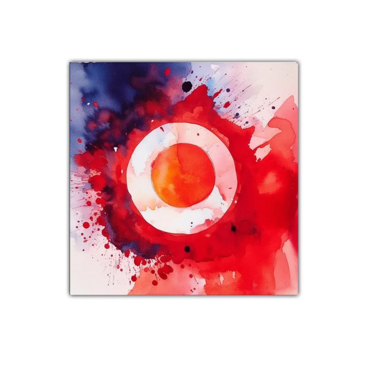 Composición abstracta con círculos en tonos rojos vibrantes — miniatura 1