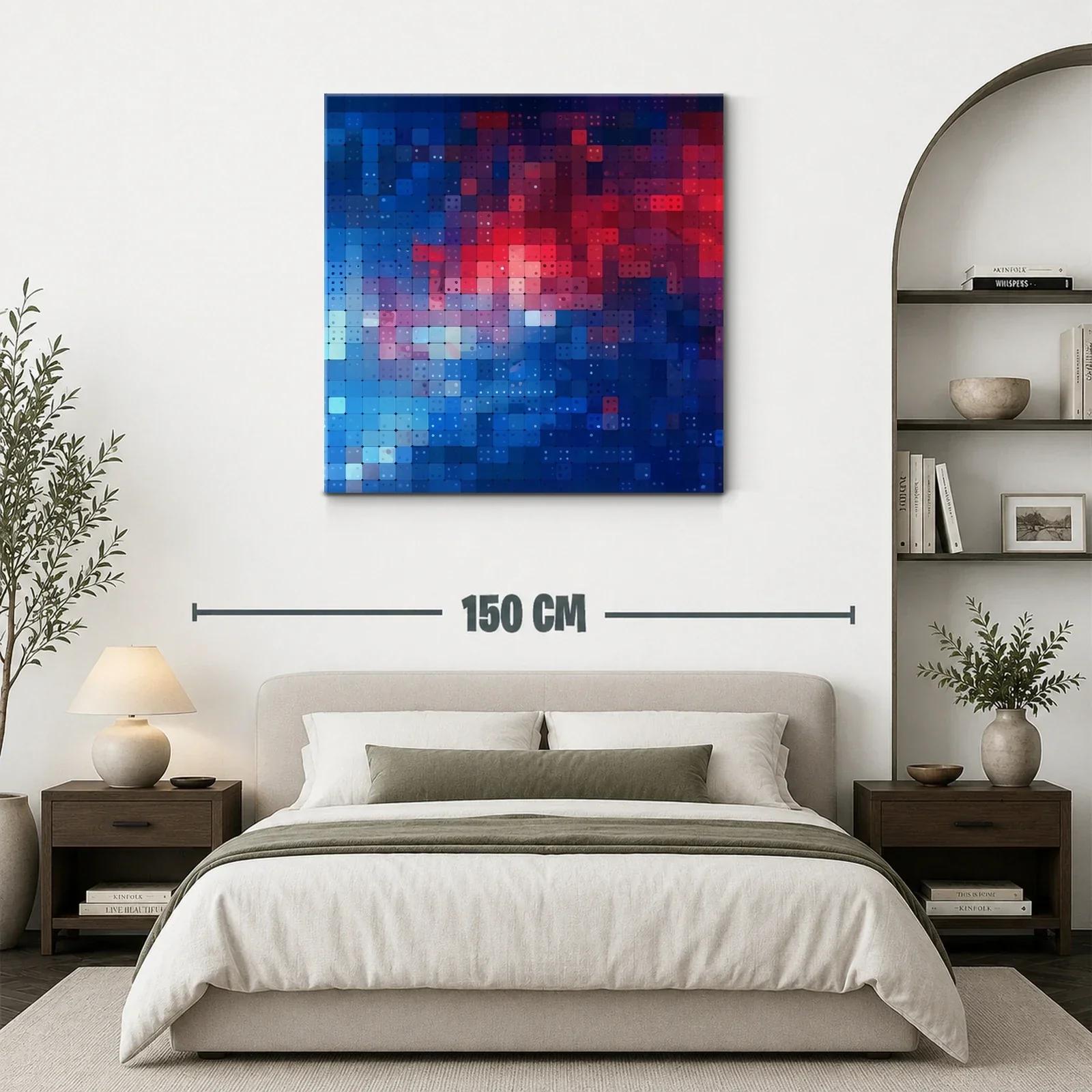 Composición abstracta en tonos azules y rojos vibrantes — miniatura 3
