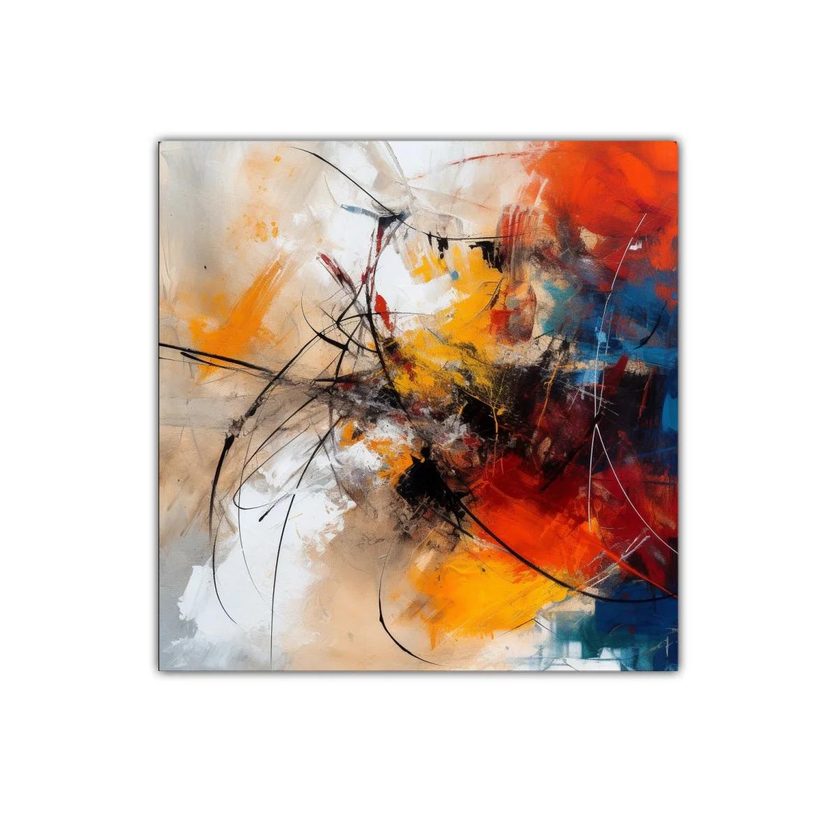 Cuadro abstracto con energía y contrastes vibrantes — miniatura 1