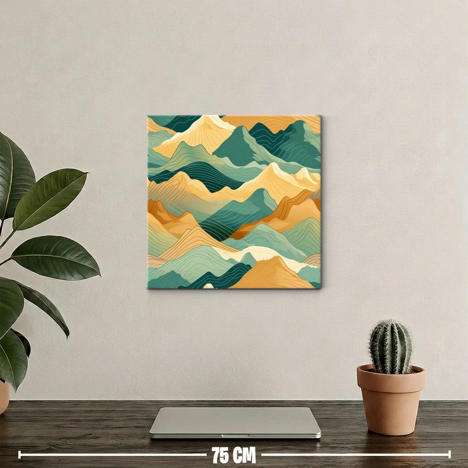 Montañas abstractas en tonos verdes y ocres — miniatura 2