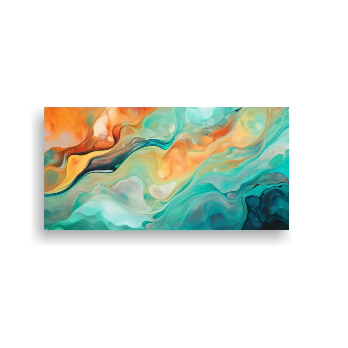 Cuadro abstracción fluida con bandas onduladas — imagen principal