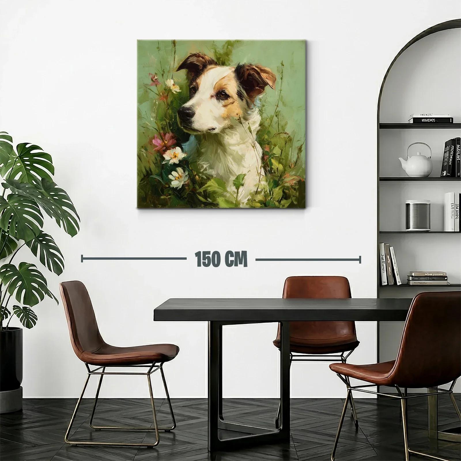 Retrato delicado de perro rodeado de flores naturales — miniatura 2
