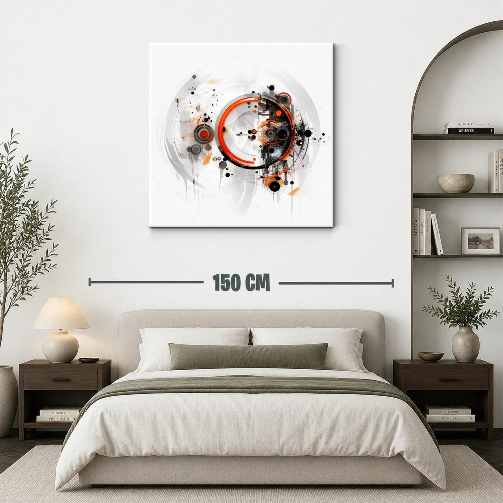 Composición abstracta con círculos en tonos naranja y negro — miniatura 3