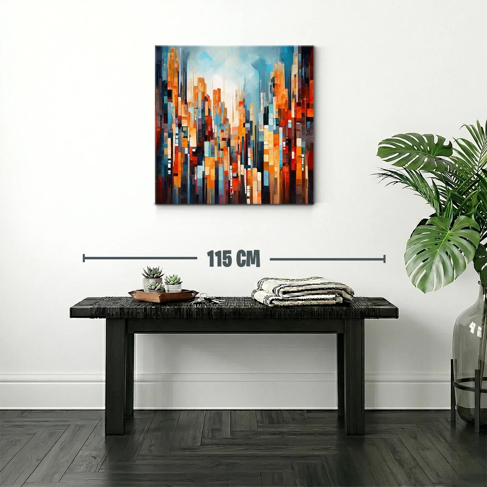 Abstracto vibrante de ciudad con tonos cálidos y fríos — miniatura 2