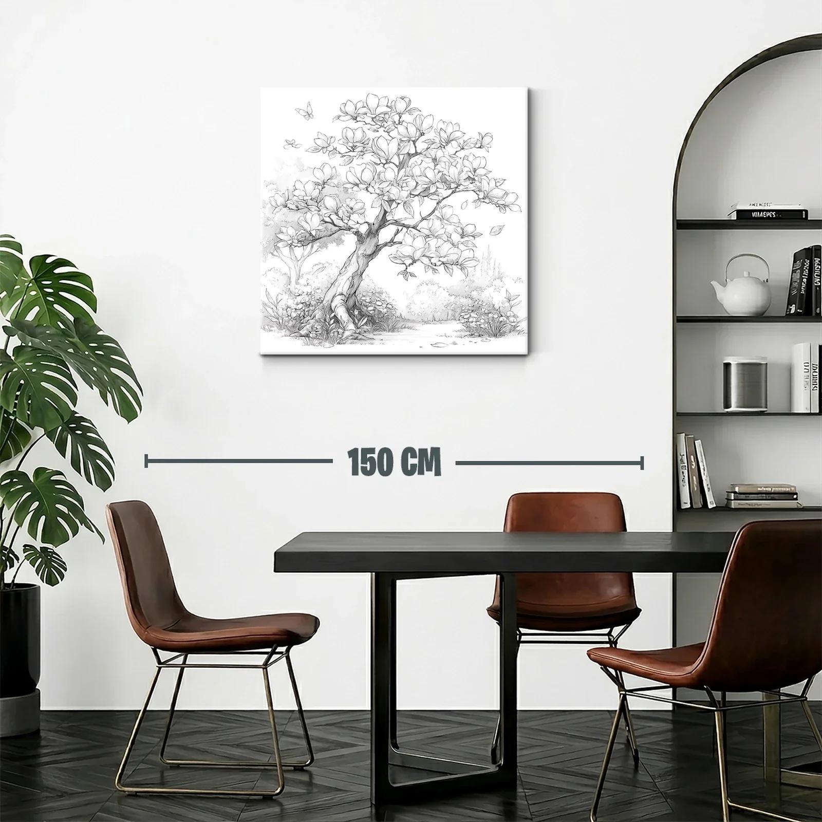 Árbol de magnolia en dibujo delicado y natural — miniatura 2