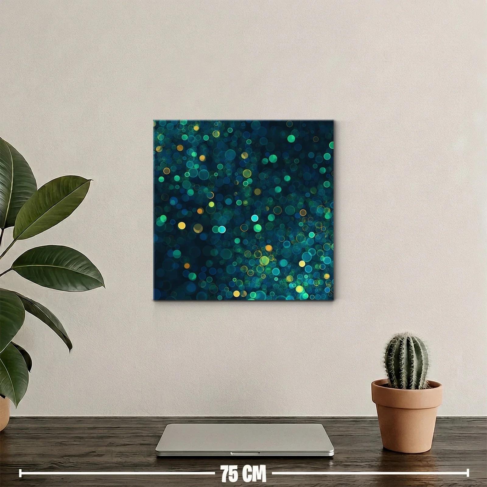 Cuadro abstracto con luces difusas en tonos verdes y azules — miniatura 2