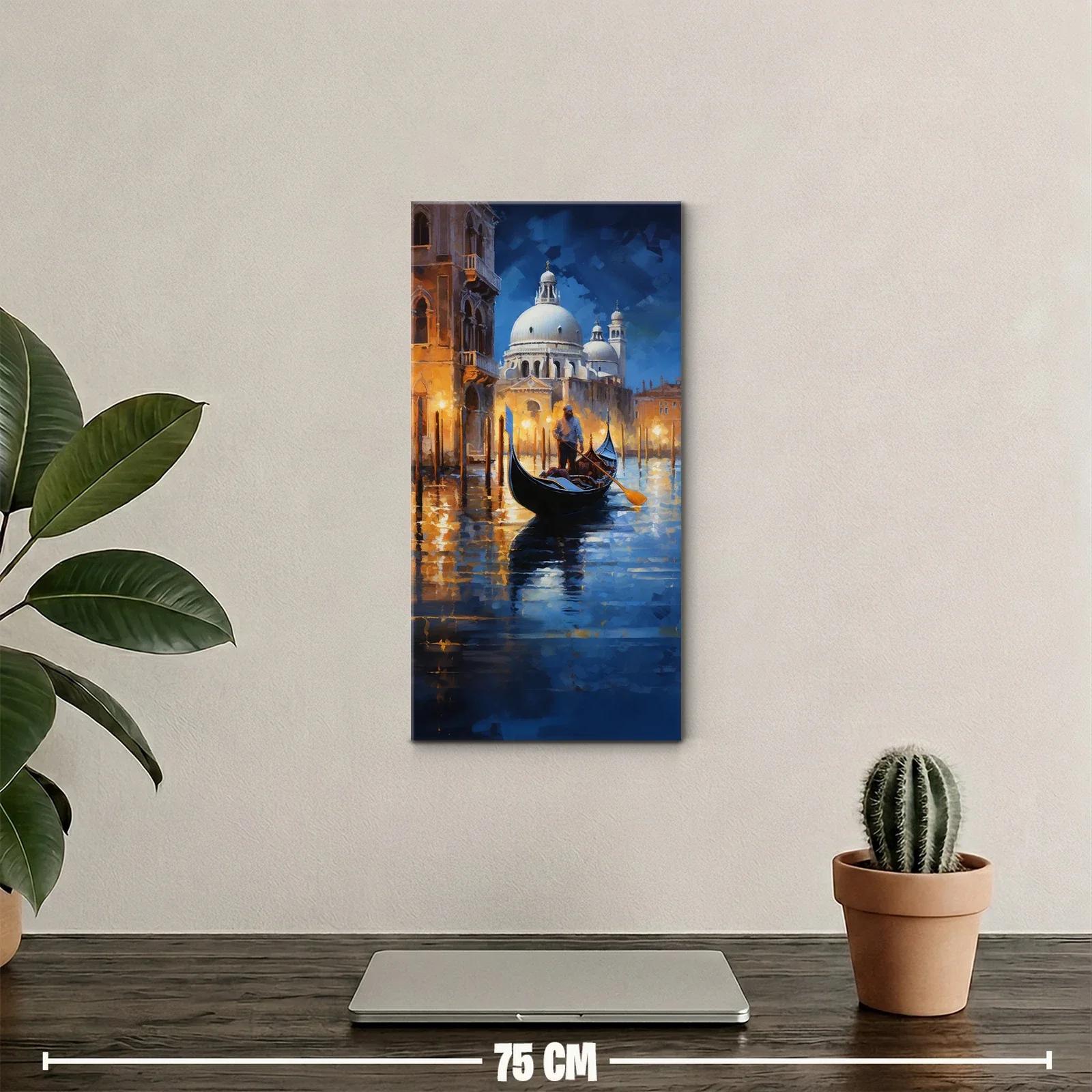 Cuadro góndola veneciana con gondolero de pie — miniatura 2