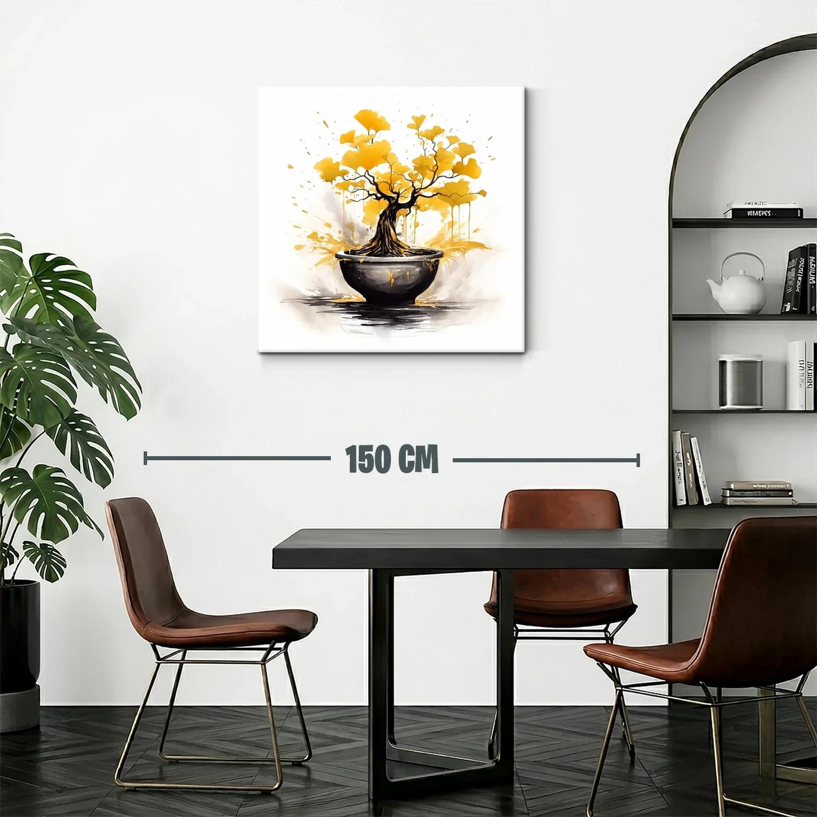 Árbol Dorado con Ramas Abstractas en Maceta Negra — miniatura 2
