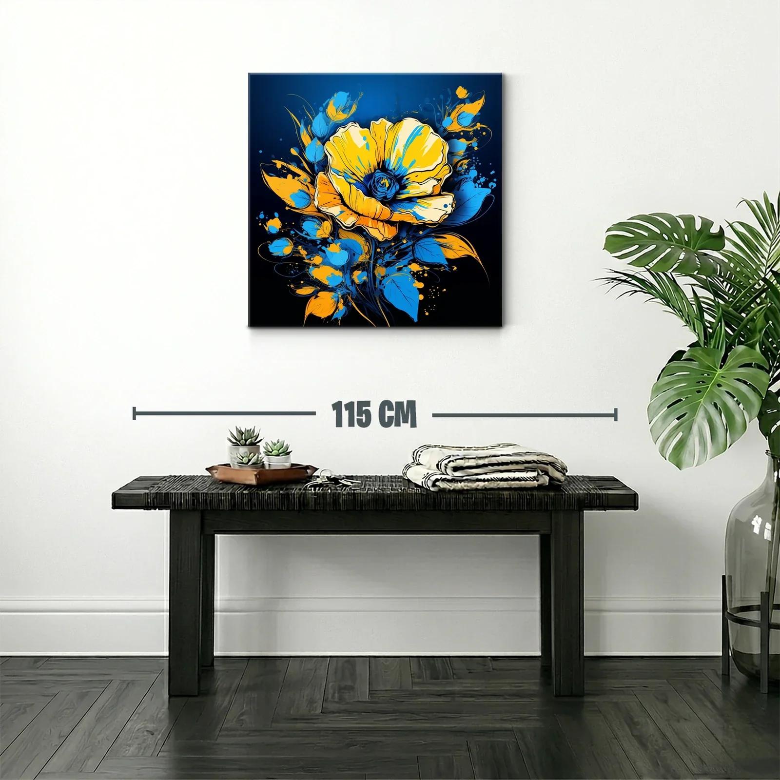 Flor vibrante en tonos azules y amarillos contrastantes — miniatura 2