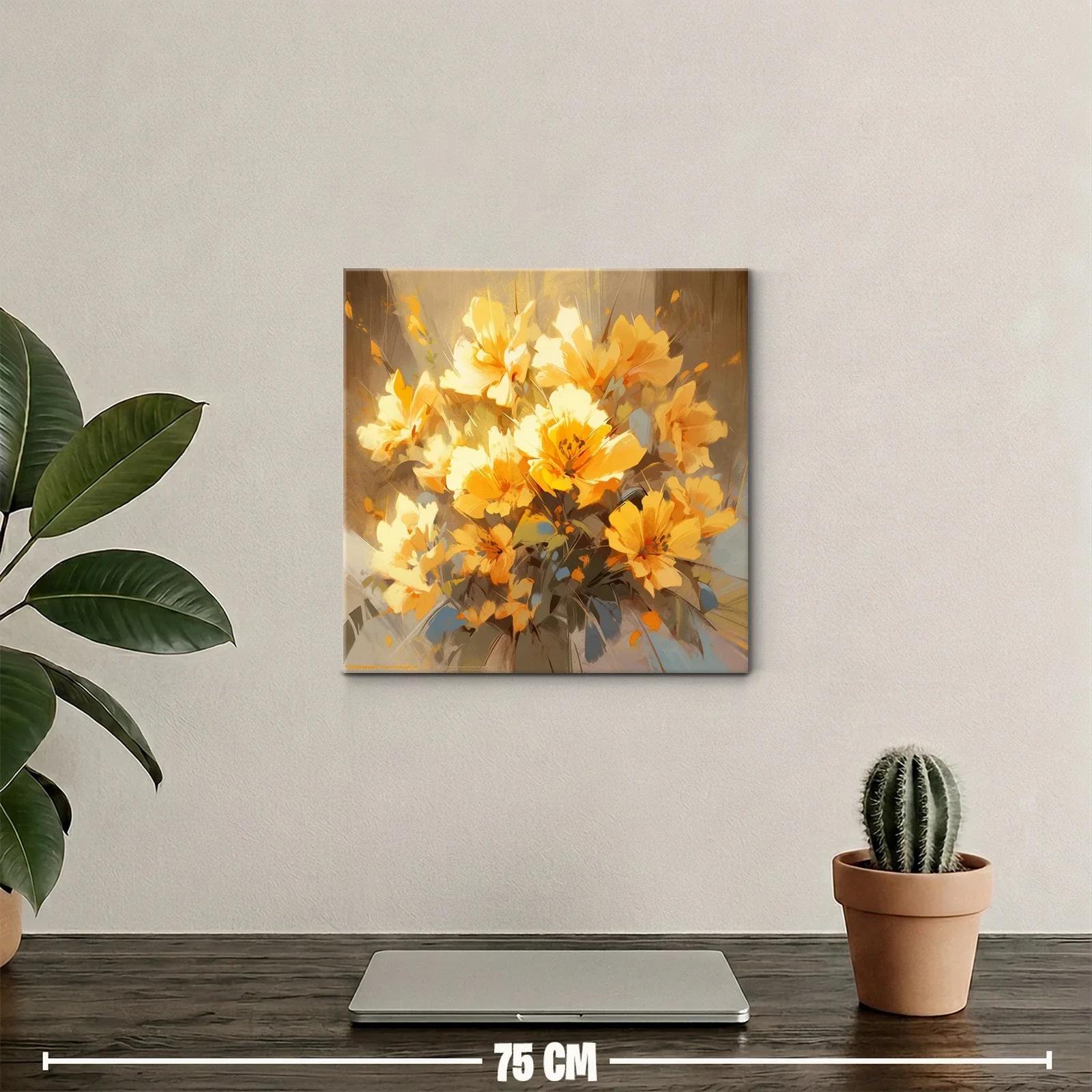 Cuadro con ramo de flores amarillas vibrantes y delicadas — miniatura 2