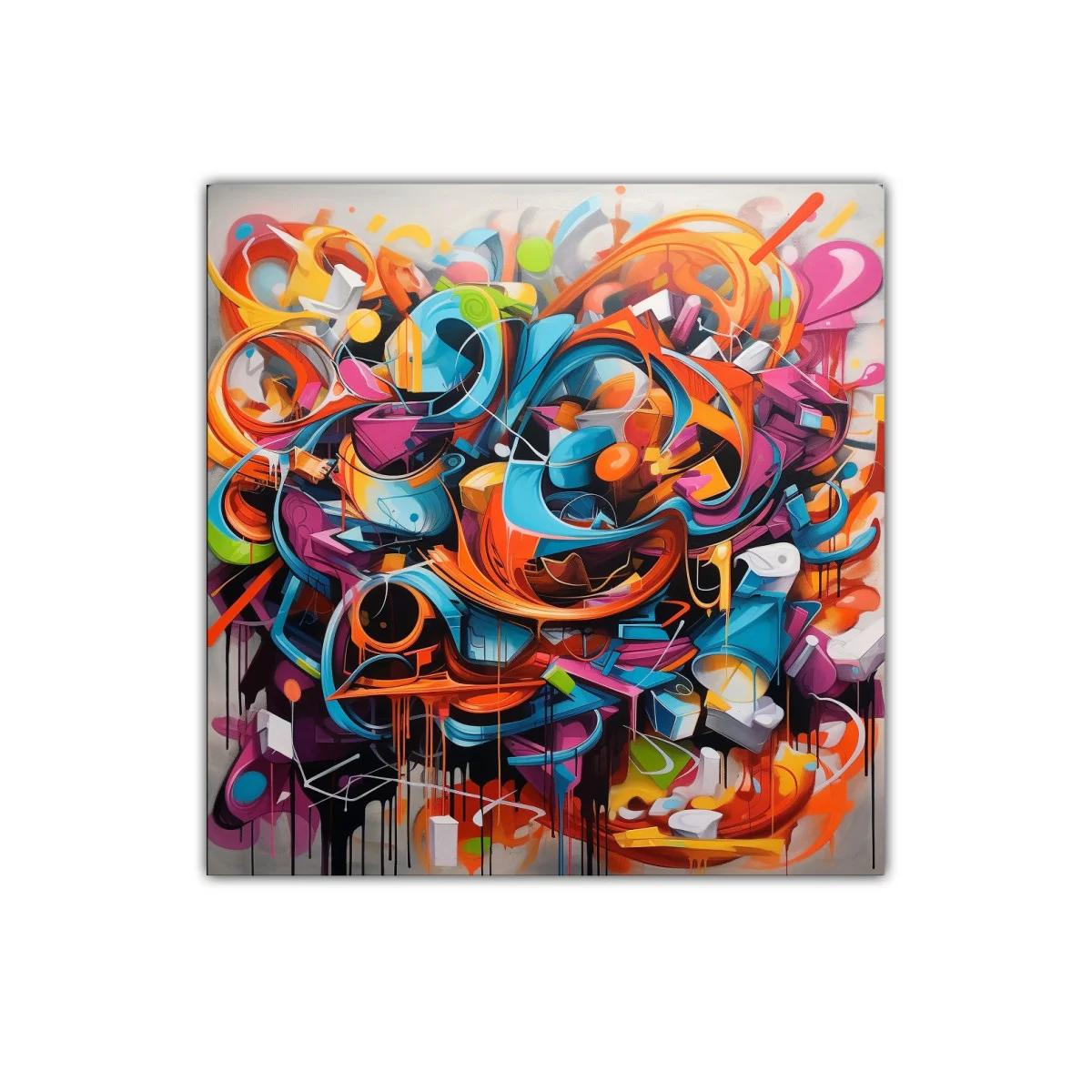 Cuadro vibrante con formas abstractas en colores intensos — imagen principal