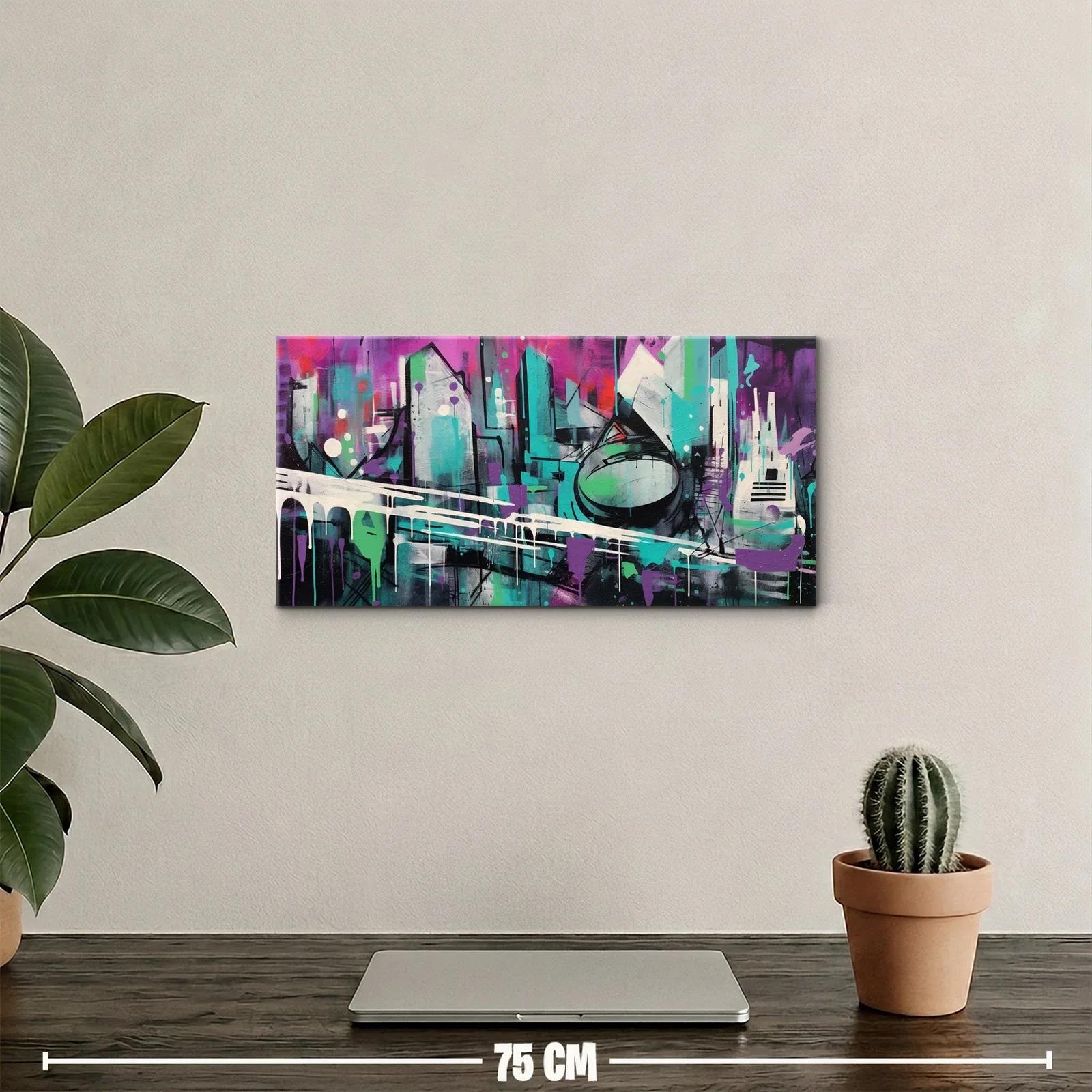 Cuadro barcos de vela con muelle abstracto — miniatura 2