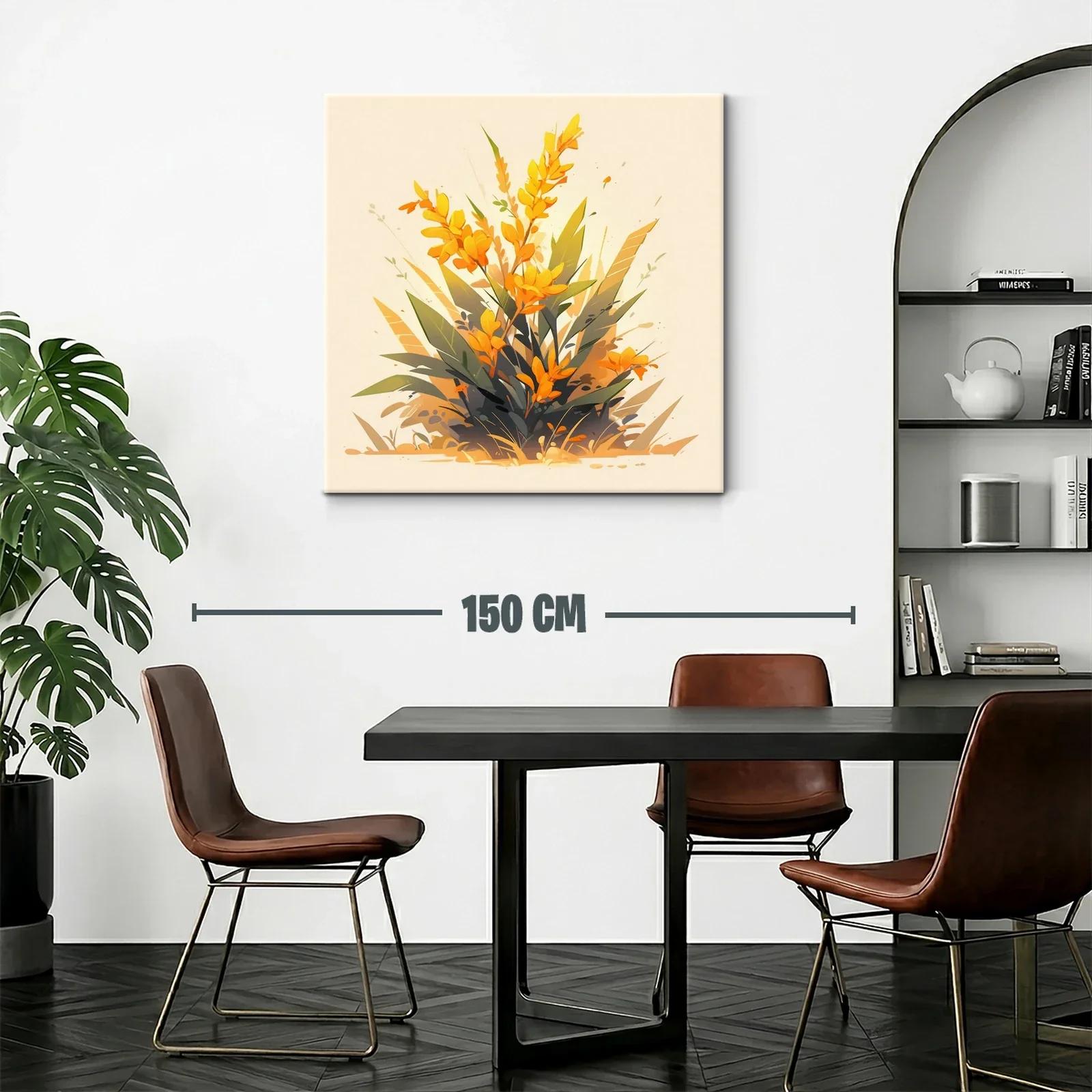 Ramo vibrante de flores naranjas con hojas verdes — miniatura 2