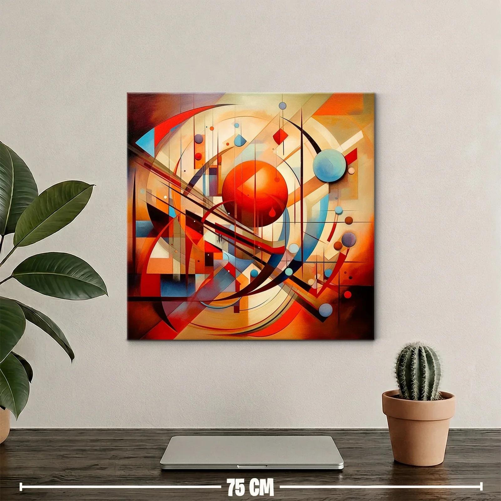 Composición geométrica en tonos cálidos y fríos vibrantes — miniatura 2