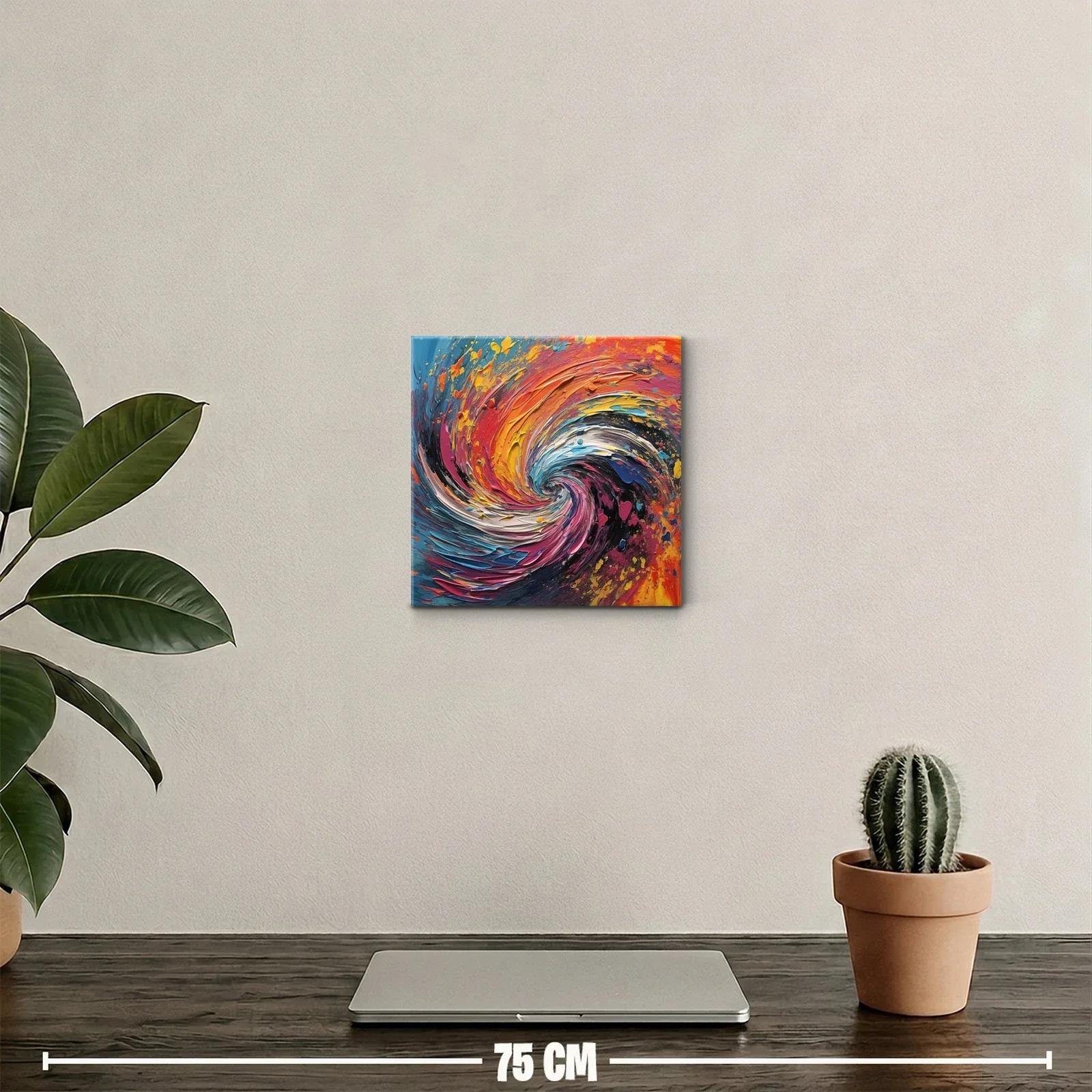 Cuadro abstracto con remolino de colores vibrantes — miniatura 2