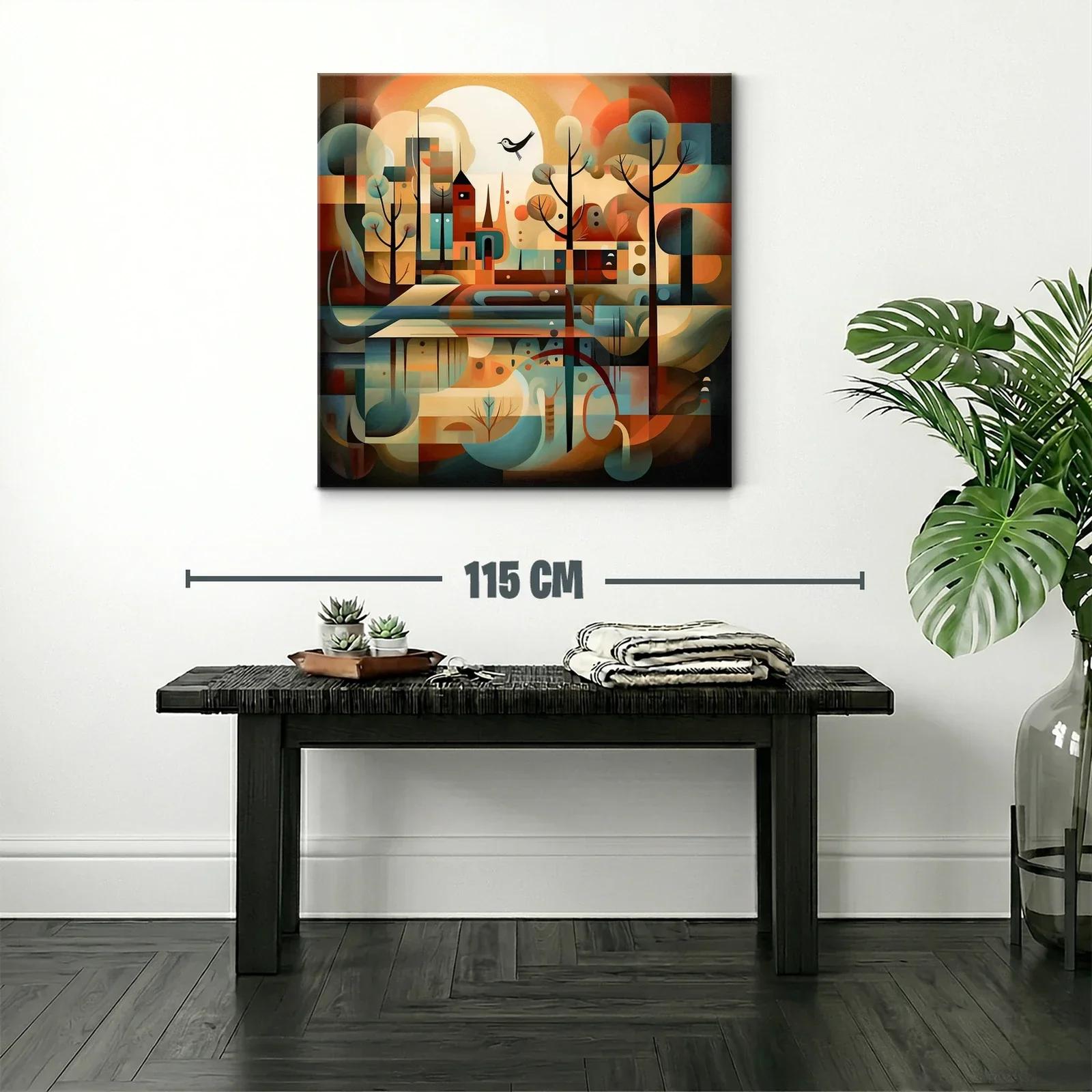 Paisaje abstracto con formas geométricas y tonos cálidos — miniatura 2