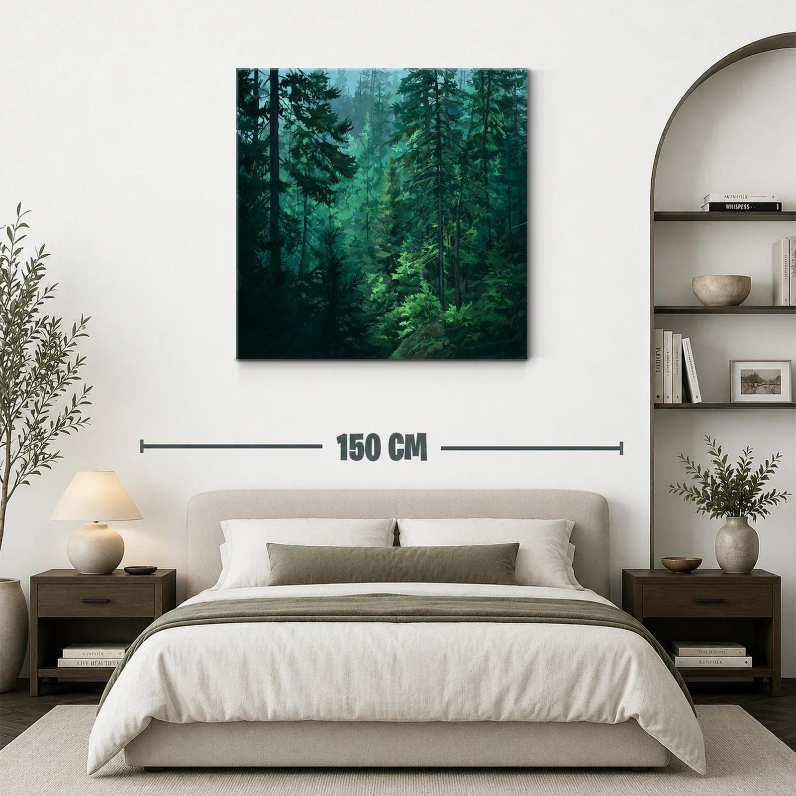 Bosque frondoso en tonos verdes y azules concentrados — miniatura 3