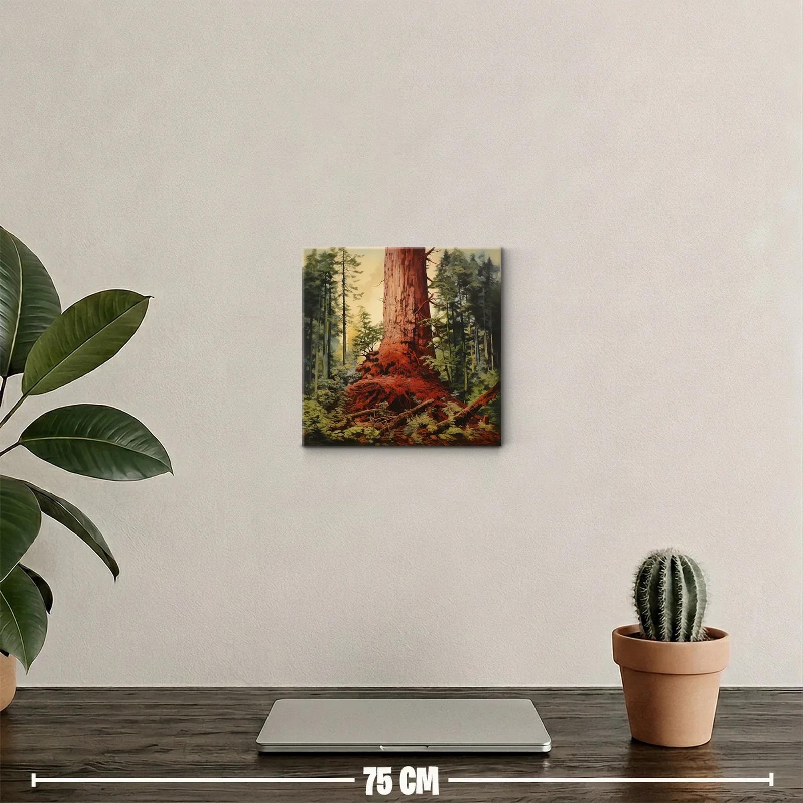Majestuoso Tronco en Bosque Verde y Tonos Cálidos — miniatura 2