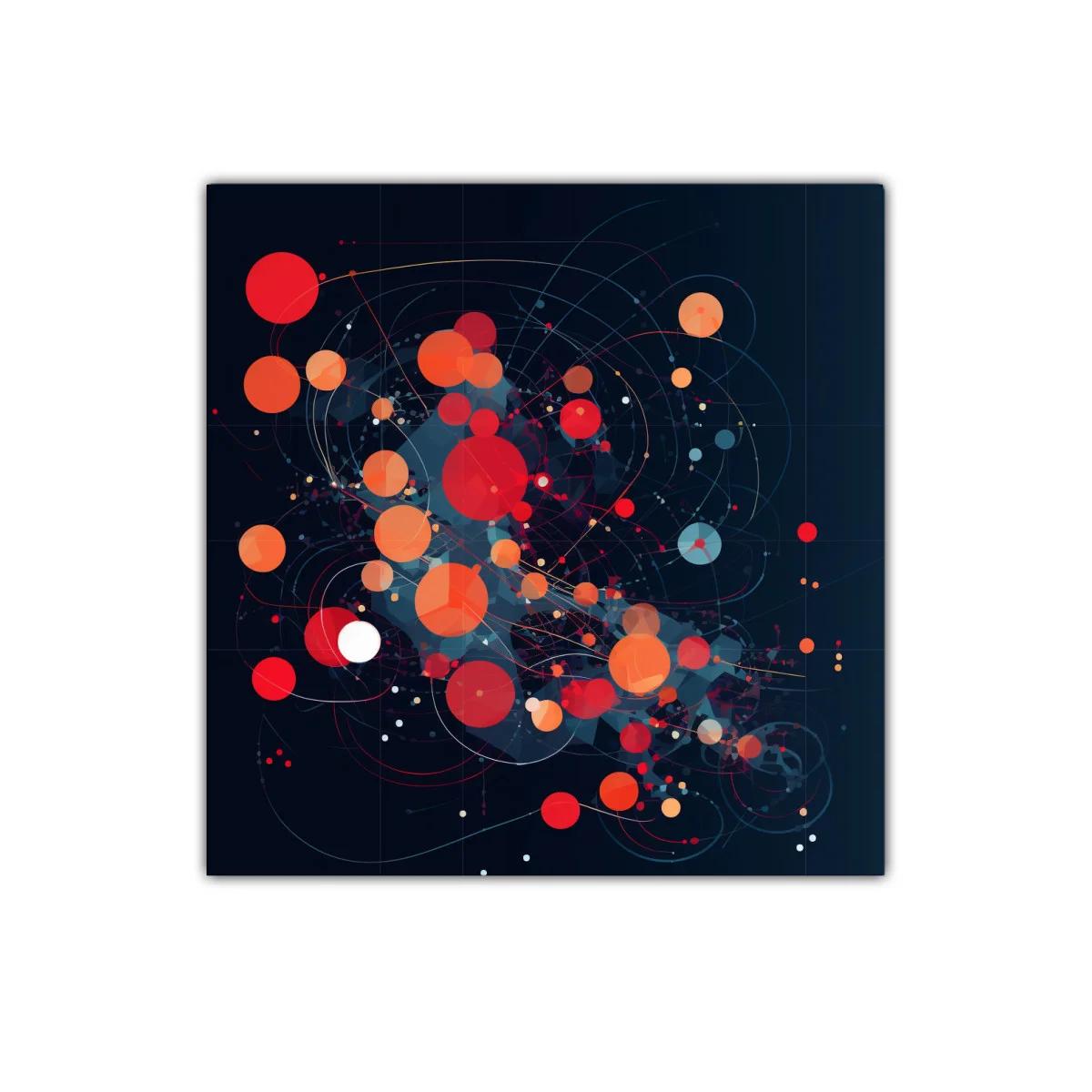 Composición abstracta con círculos rojos y naranjas vibrantes — miniatura 1
