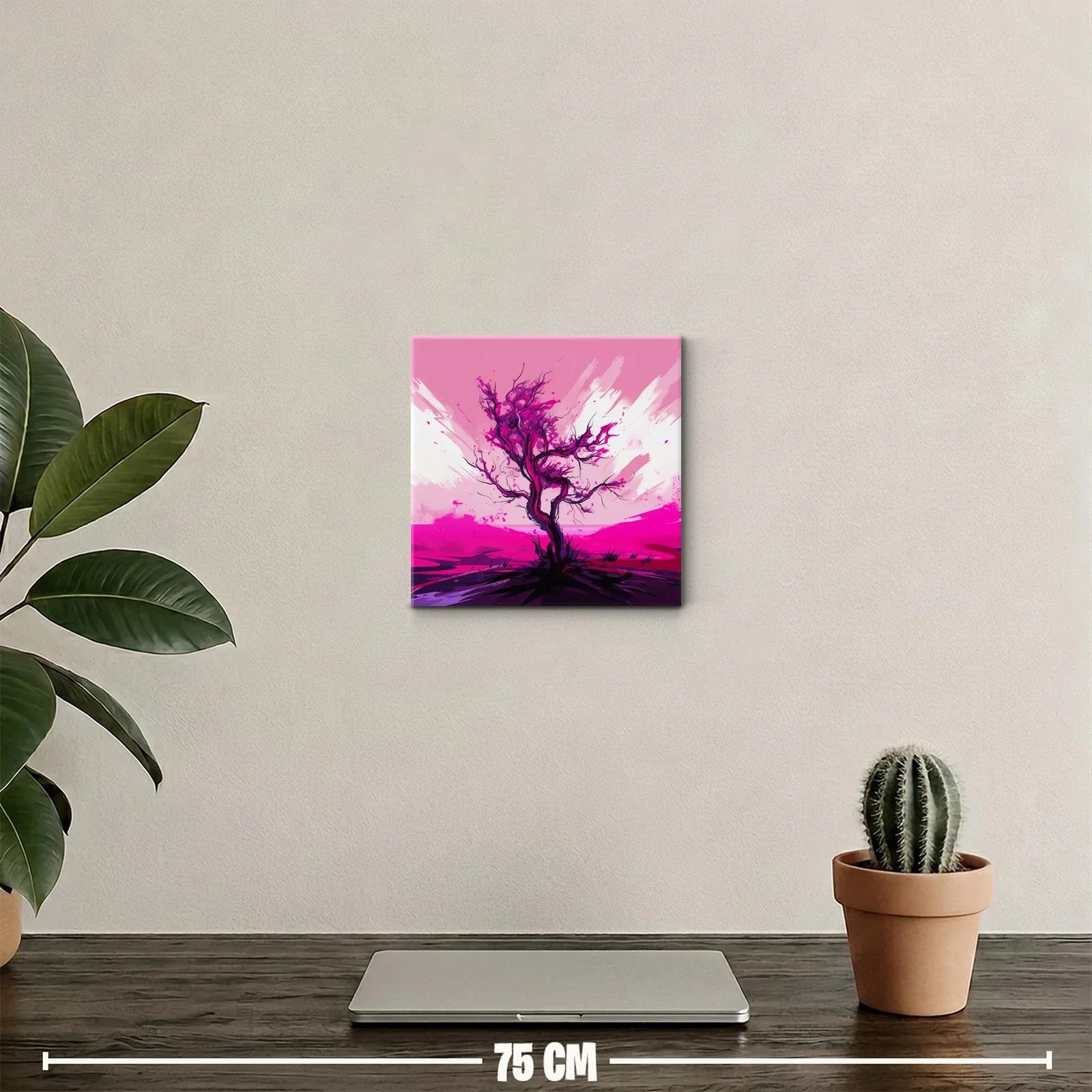 Árbol vibrante en tonos fucsias y rosas intensos — miniatura 2