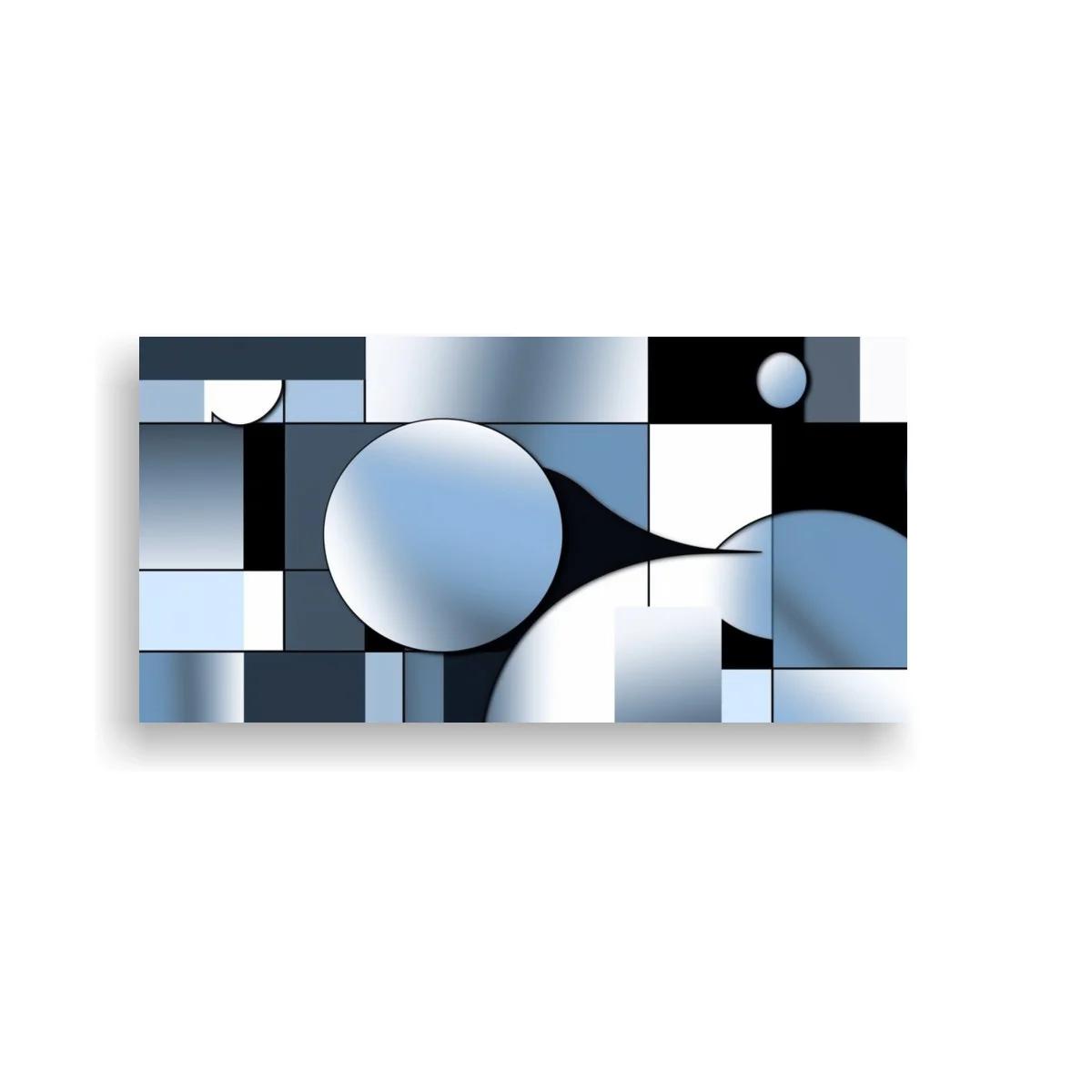 Cuadro composición geométrica abstracta con círculos recortados — imagen principal