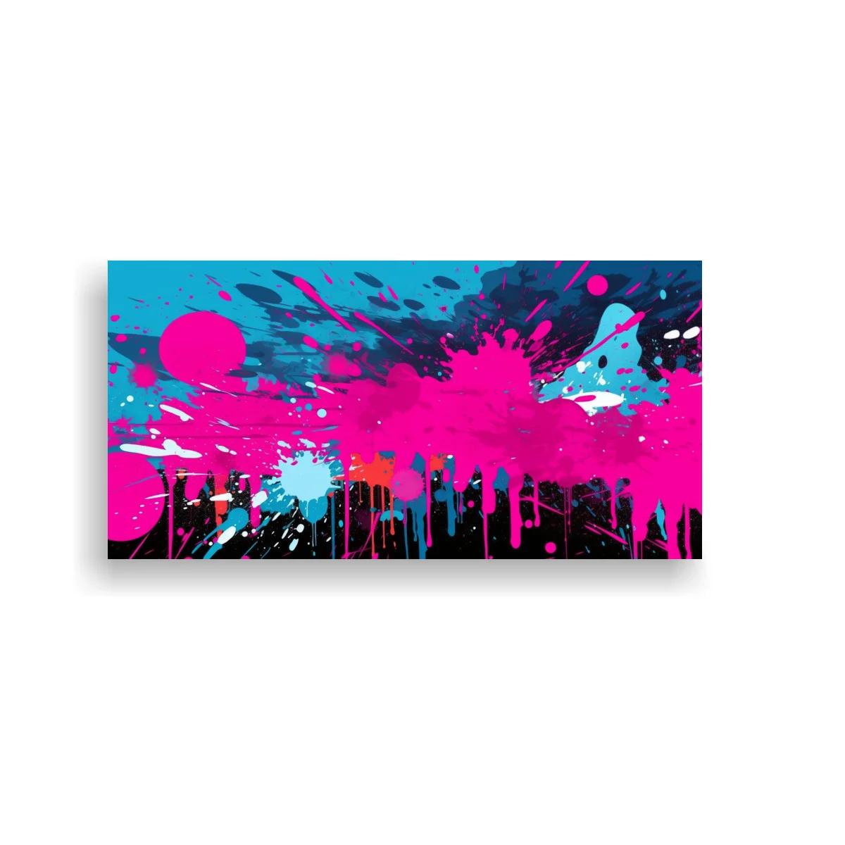 Cuadro salpicaduras de pintura fucsia y chorretones — imagen principal